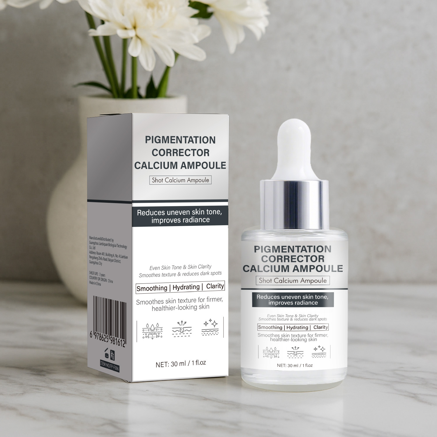 Pigment Correcting Ampoule Even Tone Brightening Dark Spot Fading Daily Face Serum Treatment 30ml