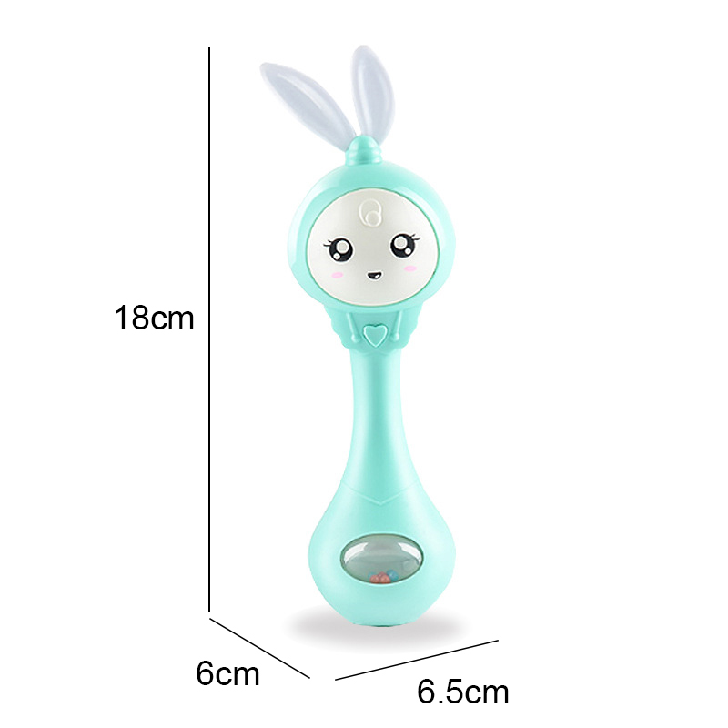 (PK 407) Musical Flashing Baby Rattles Teether Rattle Toy Hand Bells Rabbit Hand Bells Newborn Infant Early Educational Toys 0-12M