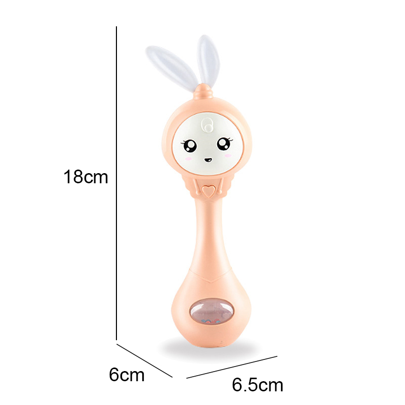 (PK 407) Musical Flashing Baby Rattles Teether Rattle Toy Hand Bells Rabbit Hand Bells Newborn Infant Early Educational Toys 0-12M