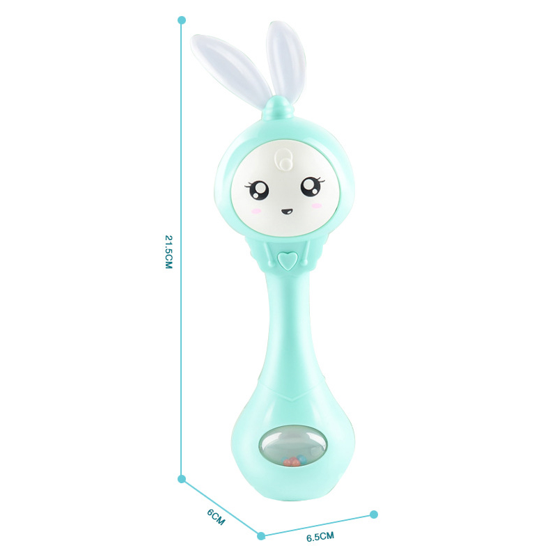 (PK 407) Musical Flashing Baby Rattles Teether Rattle Toy Hand Bells Rabbit Hand Bells Newborn Infant Early Educational Toys 0-12M