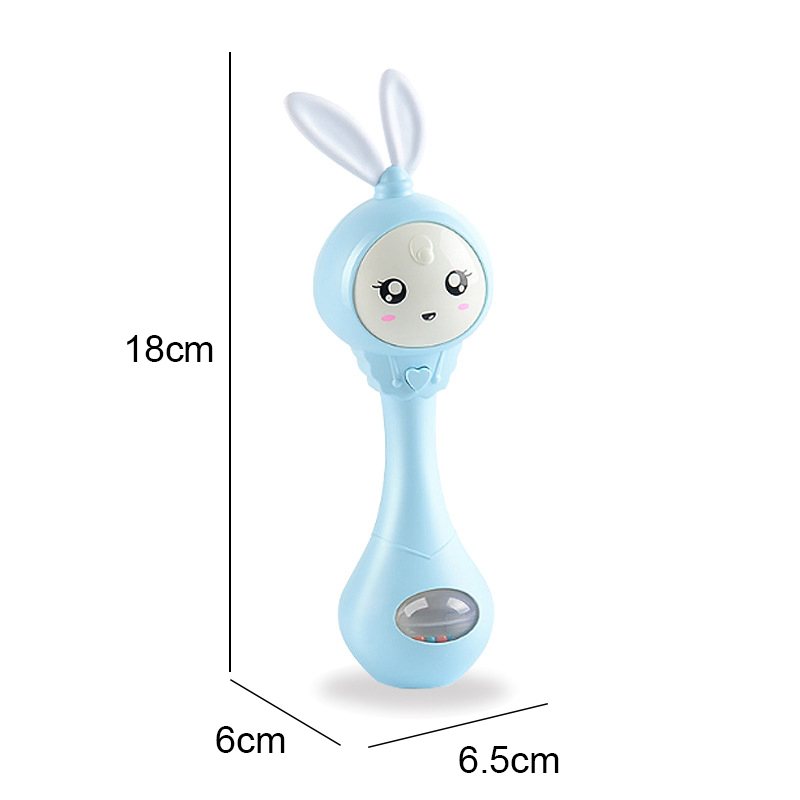 (PK 407) Musical Flashing Baby Rattles Teether Rattle Toy Hand Bells Rabbit Hand Bells Newborn Infant Early Educational Toys 0-12M