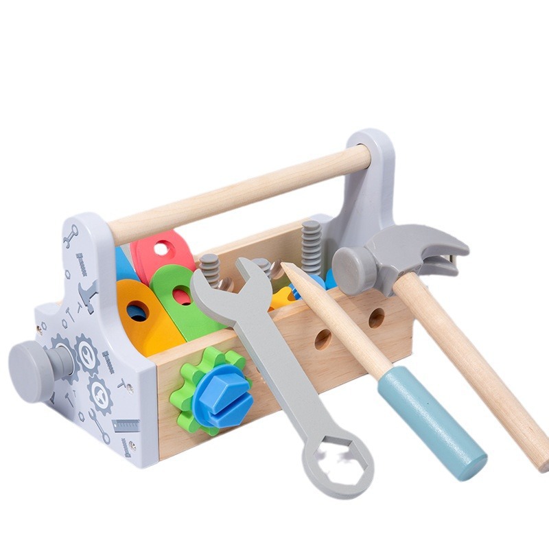 Children Toolbox Wooden Toys Pretend Play Set Nut Disassembly Screw Assembly Simulation Repair Games Educational Sensory Toys
