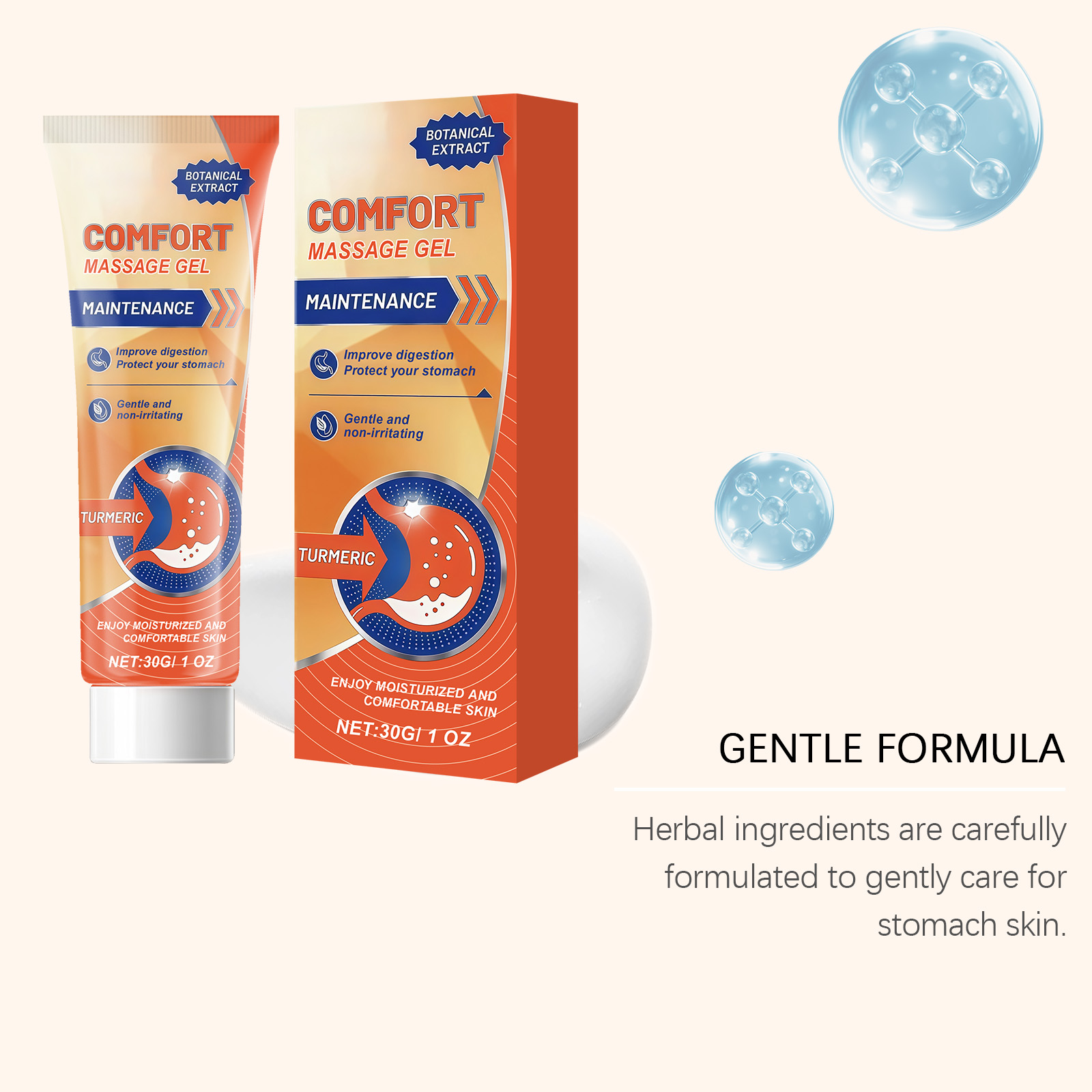 Turmeric Care Massage Gel Mild Gentle Warm External Cream Abdomen Daily Body Care Maintenance Lotion