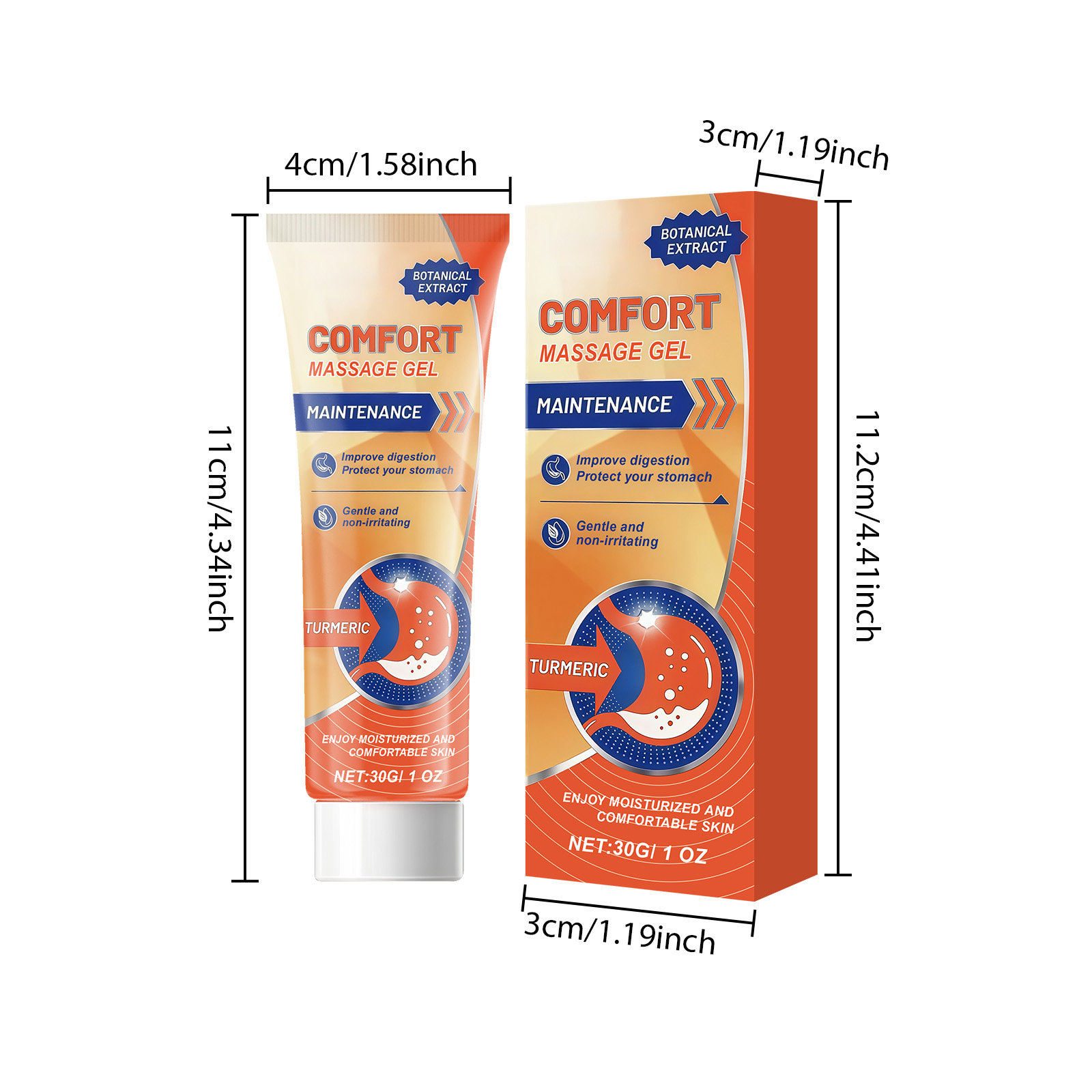 Turmeric Care Massage Gel Mild Gentle Warm External Cream Abdomen Daily Body Care Maintenance Lotion