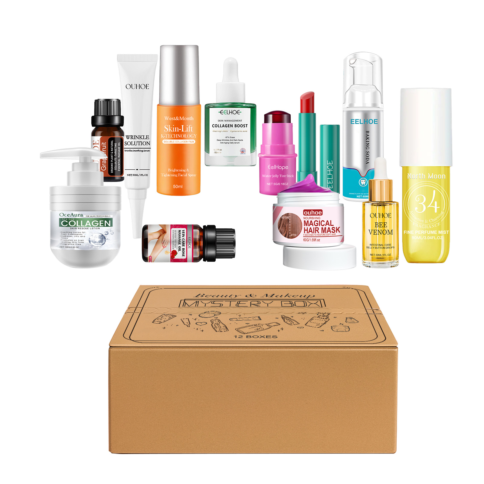 Colorful Makeup Gift Box Cosmetic Skincare Set Hydrating Moisturizing Soft Smooth Skin Daily Care Treatment
