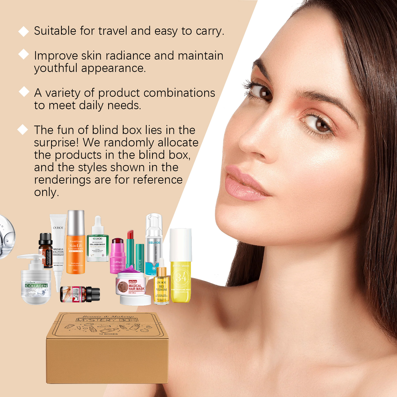 Colorful Makeup Gift Box Cosmetic Skincare Set Hydrating Moisturizing Soft Smooth Skin Daily Care Treatment