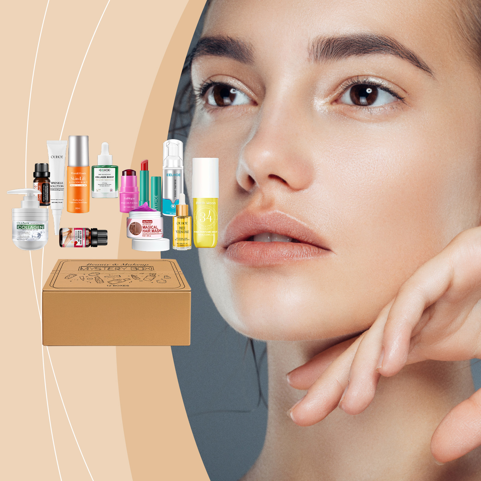 Colorful Makeup Gift Box Cosmetic Skincare Set Hydrating Moisturizing Soft Smooth Skin Daily Care Treatment