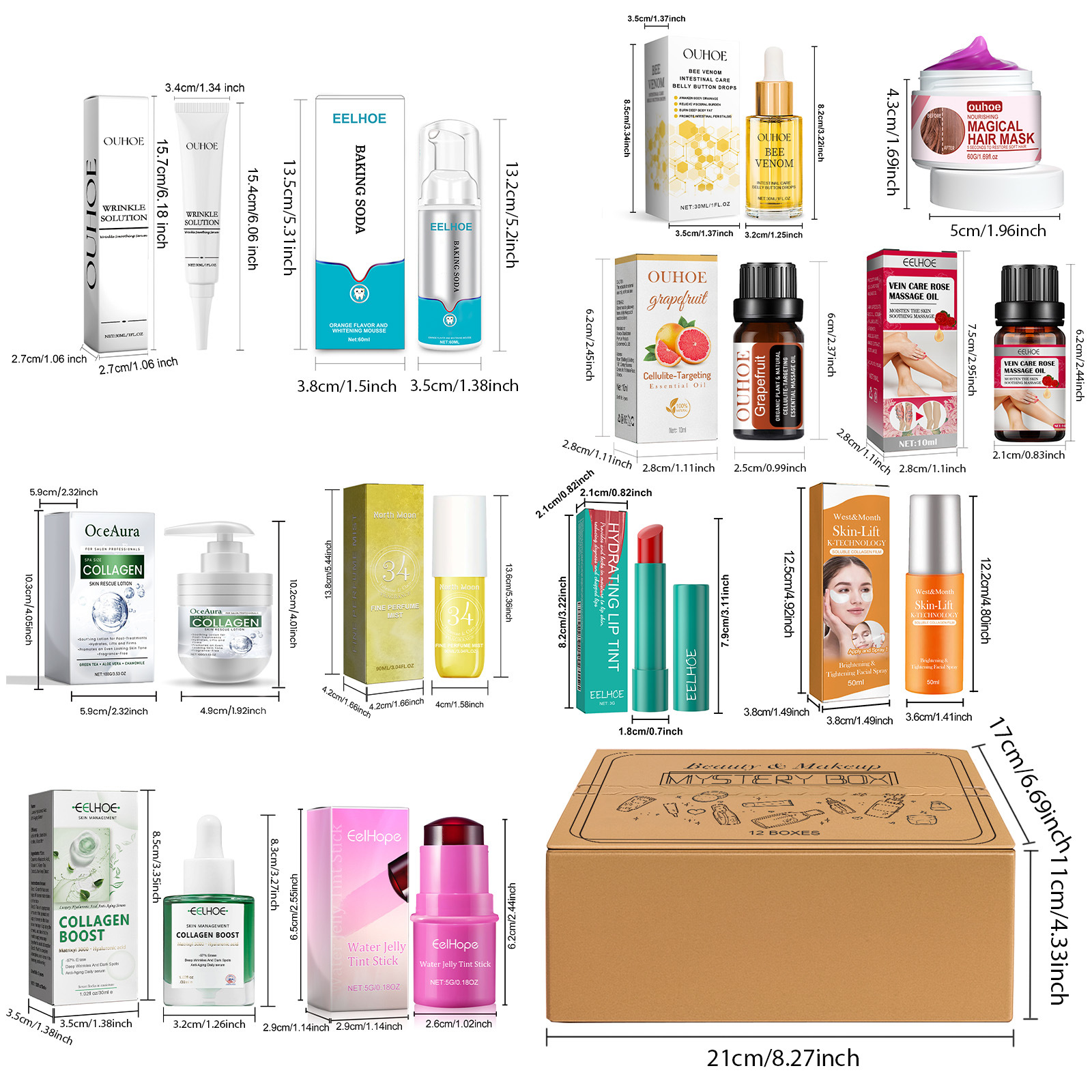 Colorful Makeup Gift Box Cosmetic Skincare Set Hydrating Moisturizing Soft Smooth Skin Daily Care Treatment