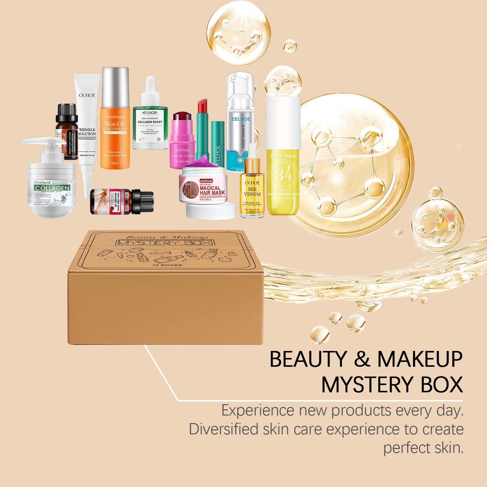 Colorful Makeup Gift Box Cosmetic Skincare Set Hydrating Moisturizing Soft Smooth Skin Daily Care Treatment