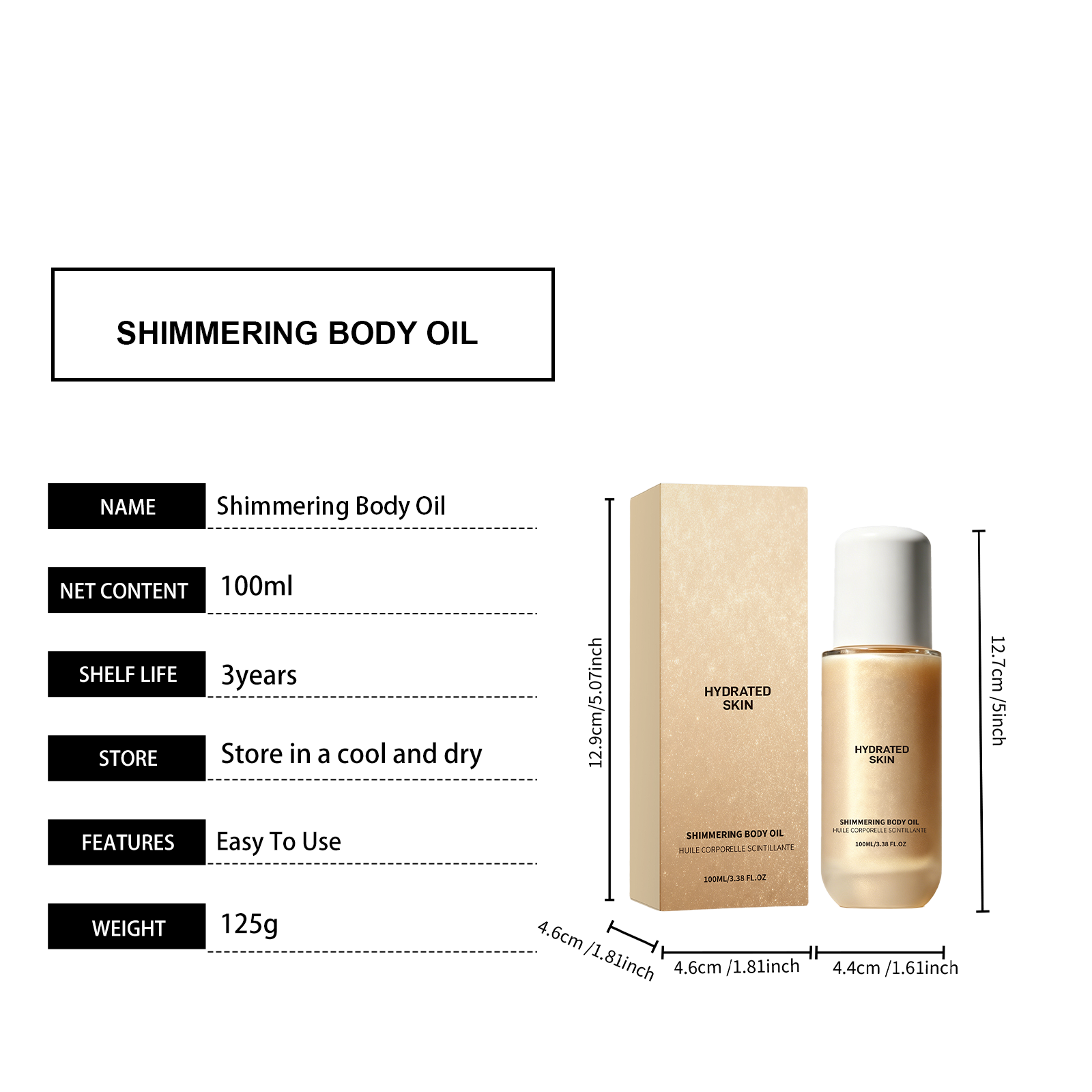 Shimmer Moisturizing Body Oil Hydrating Soft Delicate Gentle Care Daily Apply Skin Nourish Essential Oil