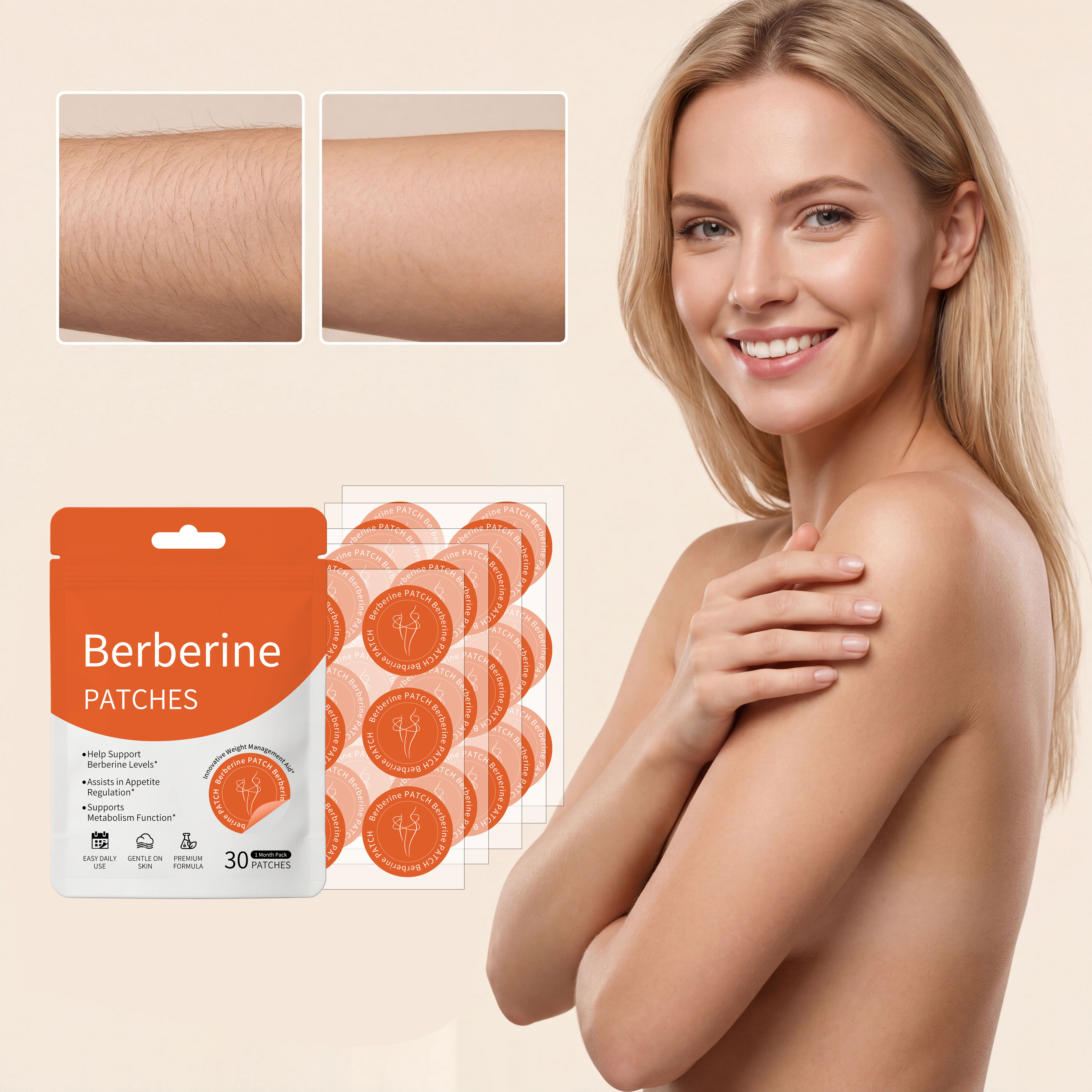 Berberine Body Support Patch Thin Soft Fit No Curling Small Portable Instant Apply Body Care Auxiliary Sticker