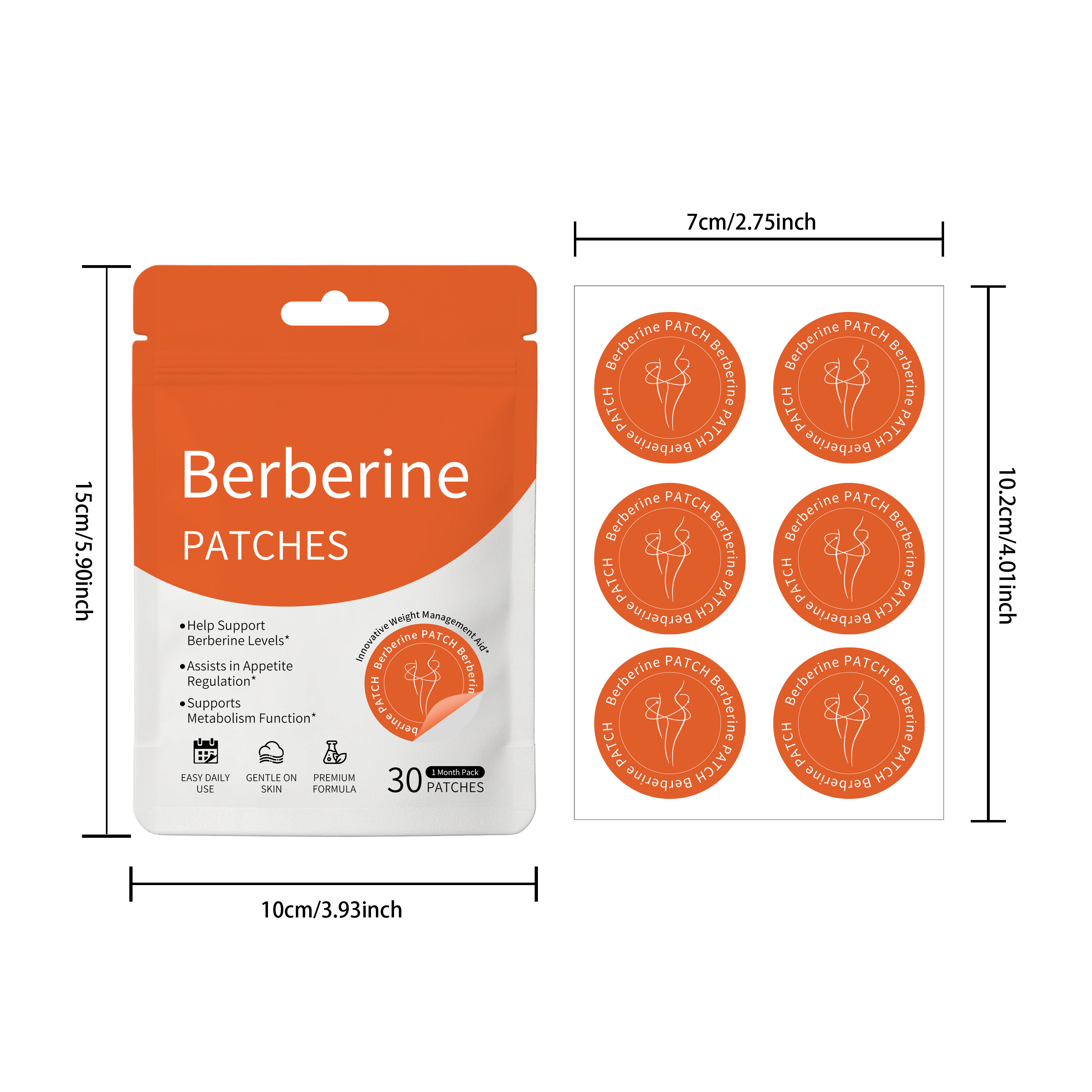 Berberine Body Support Patch Thin Soft Fit No Curling Small Portable Instant Apply Body Care Auxiliary Sticker
