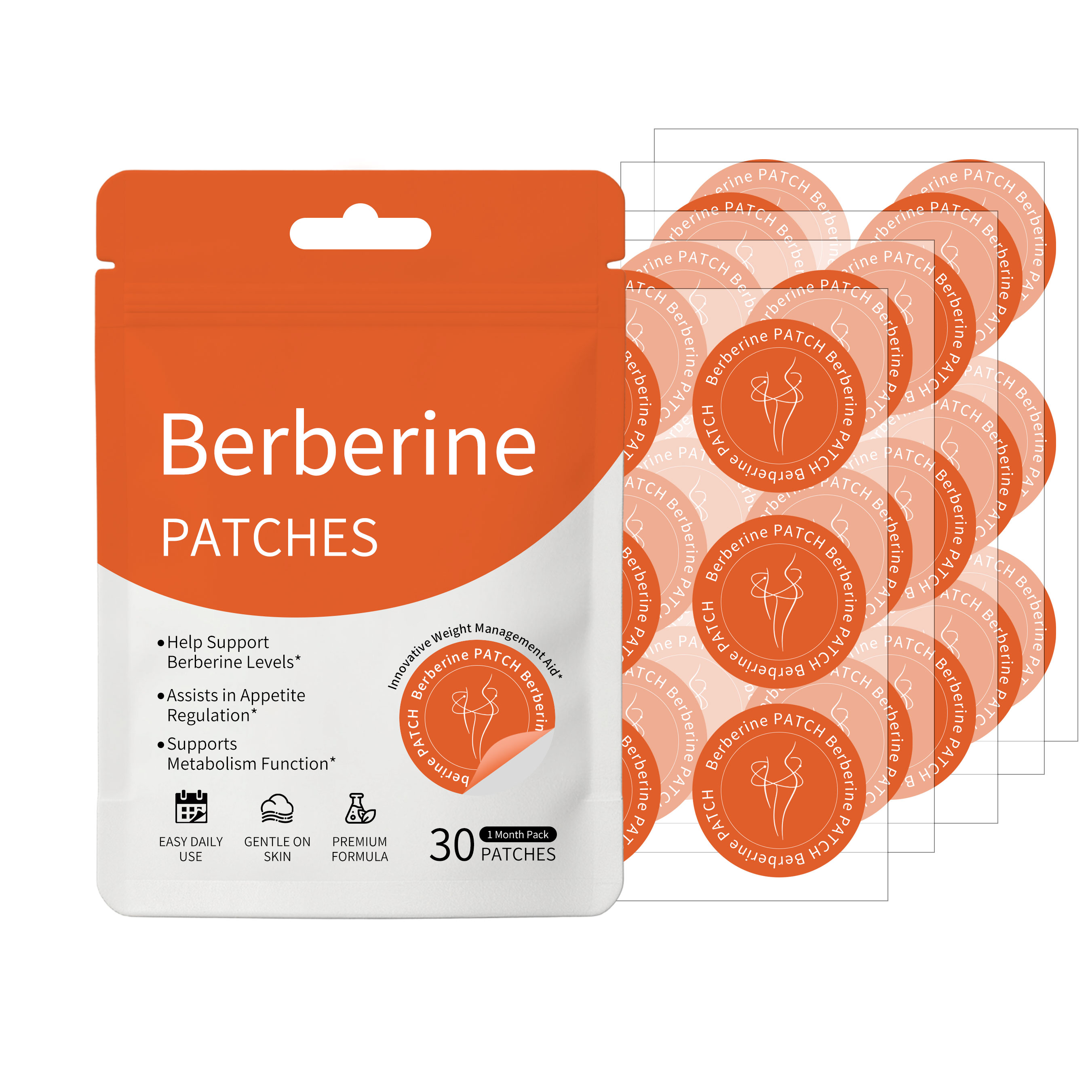 Berberine Body Support Patch Thin Soft Fit No Curling Small Portable Instant Apply Body Care Auxiliary Sticker