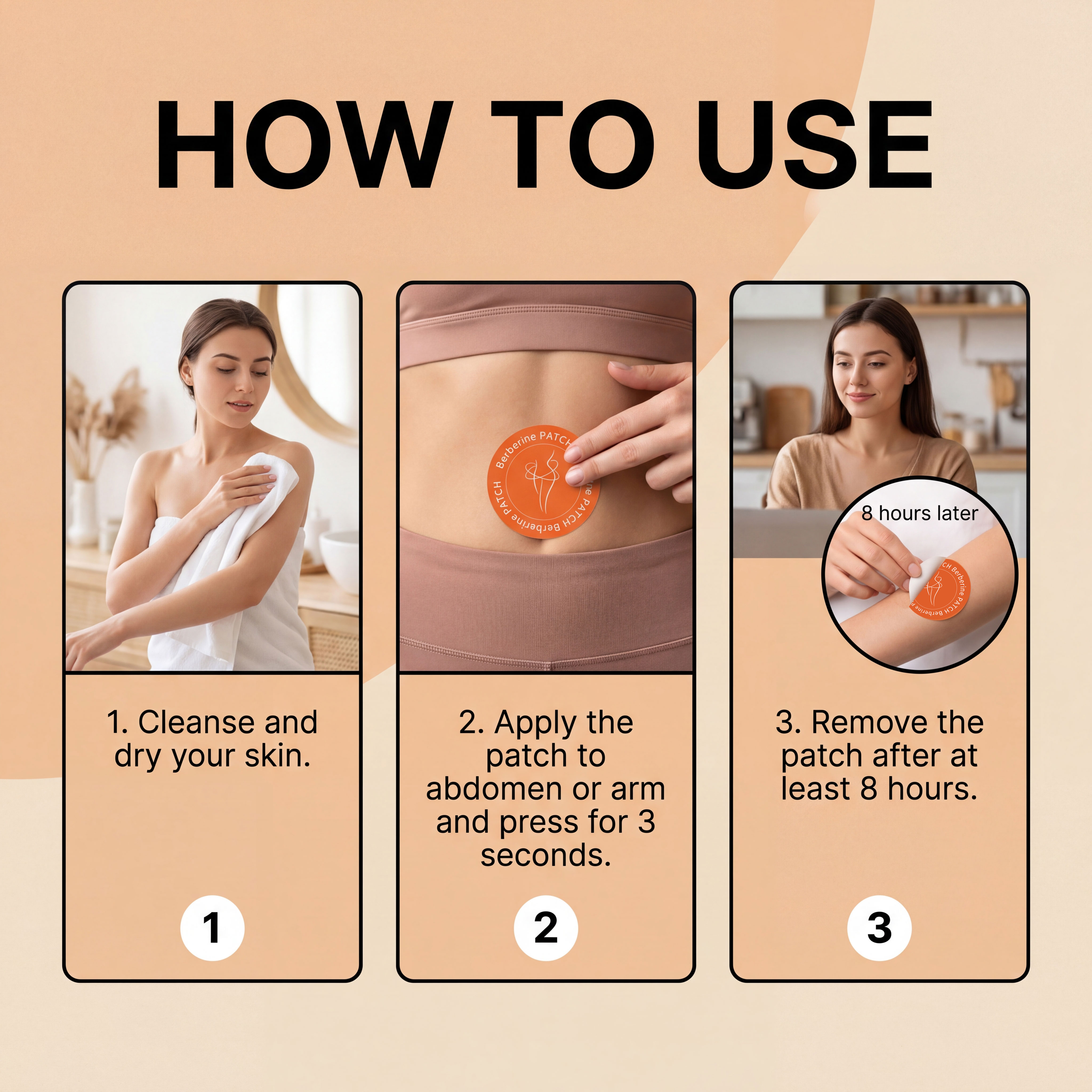 Berberine Body Support Patch Thin Soft Fit No Curling Small Portable Instant Apply Body Care Auxiliary Sticker
