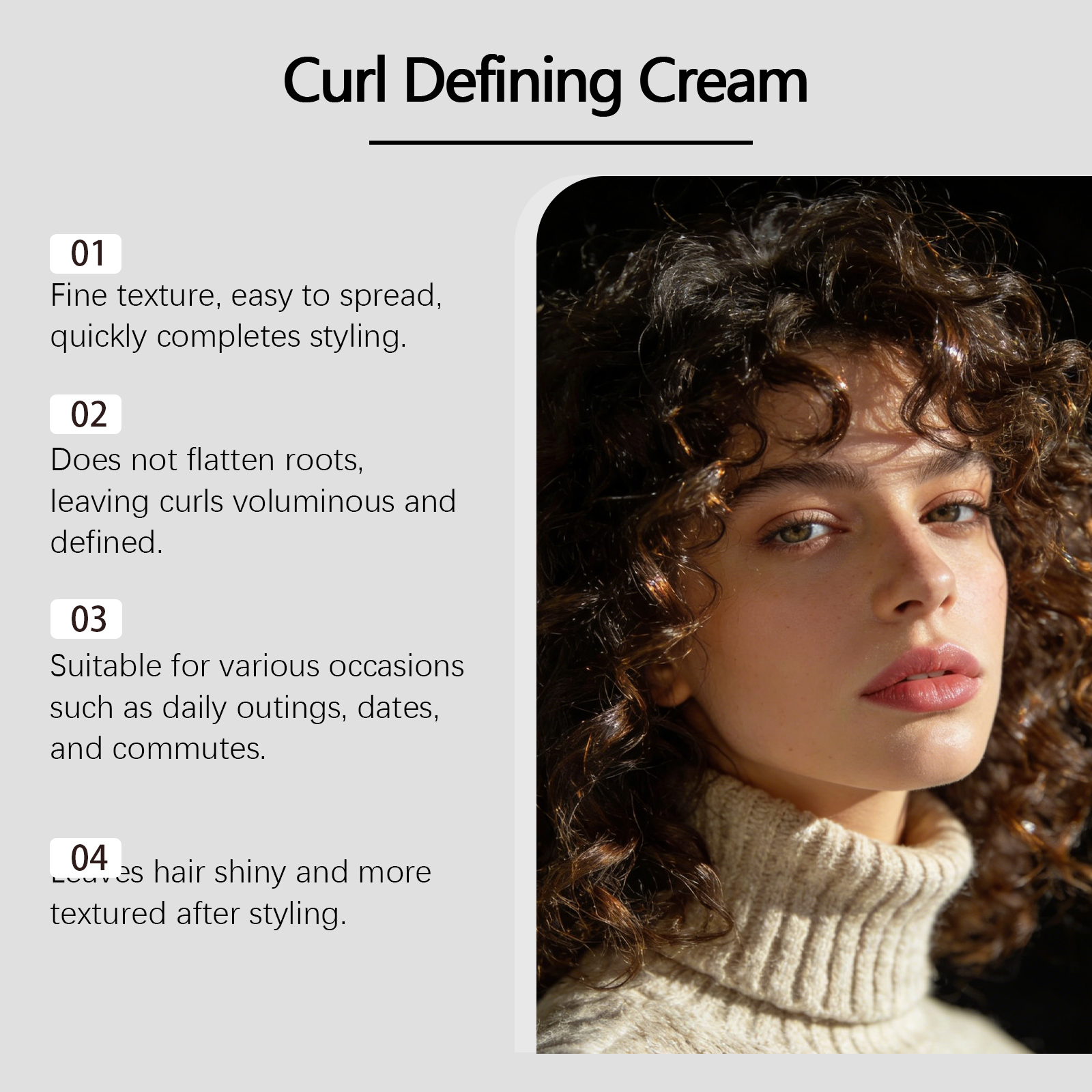 Curl Styling Cream Outlining Hair Beautifying Shaping Fluffy Anti Collapse Easy Smear Easy Spread Portable Care Daily Use Gentle Long Lasting