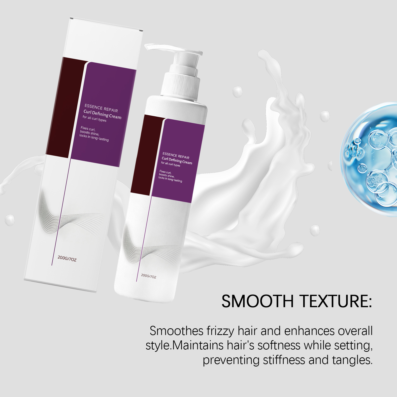 Curl Styling Cream Outlining Hair Beautifying Shaping Fluffy Anti Collapse Easy Smear Easy Spread Portable Care Daily Use Gentle Long Lasting