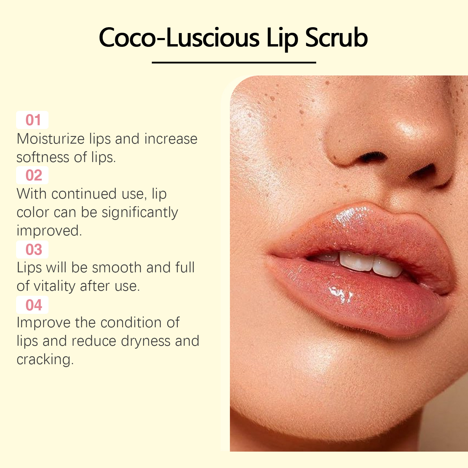 Strawberry Lip Scrub Exfoliates Softens Hydrates Smoothes Lightweight NonSticky Glossy Delicate Skin Lip Care