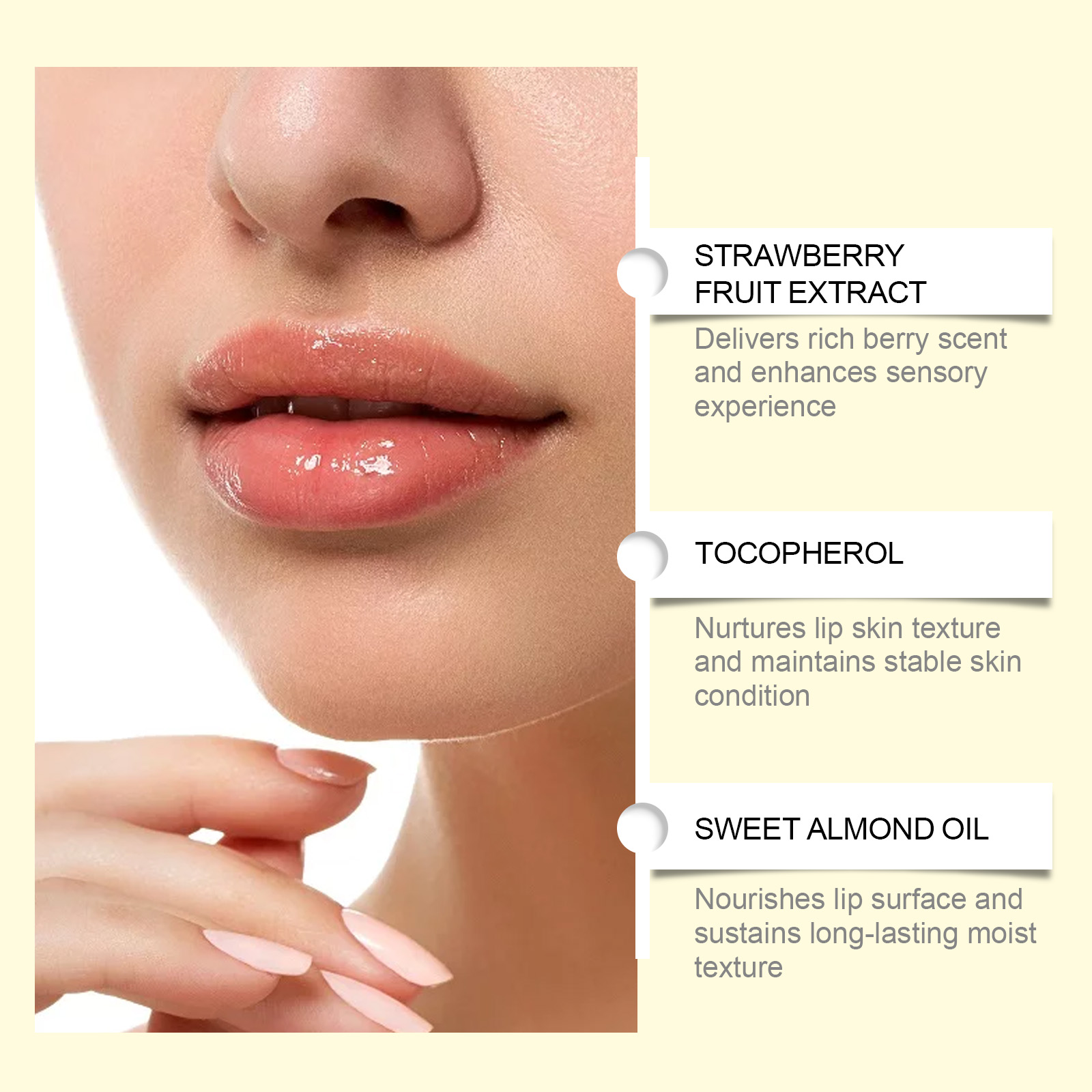 Strawberry Lip Scrub Exfoliates Softens Hydrates Smoothes Lightweight NonSticky Glossy Delicate Skin Lip Care