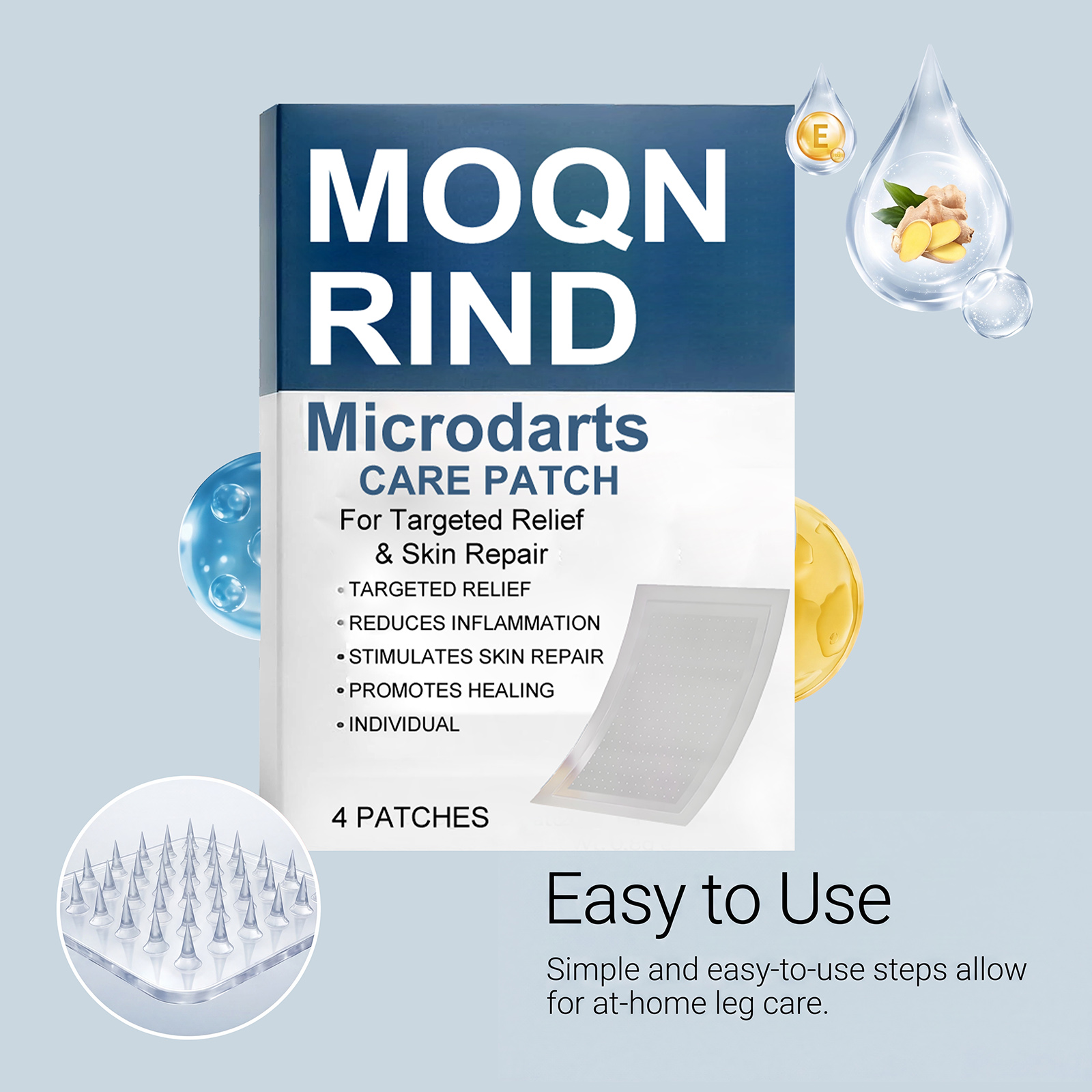 Leg Care Patch Mild Formula Breathable Skin Friendly Convenient Daily External Care Protect Leg Skin