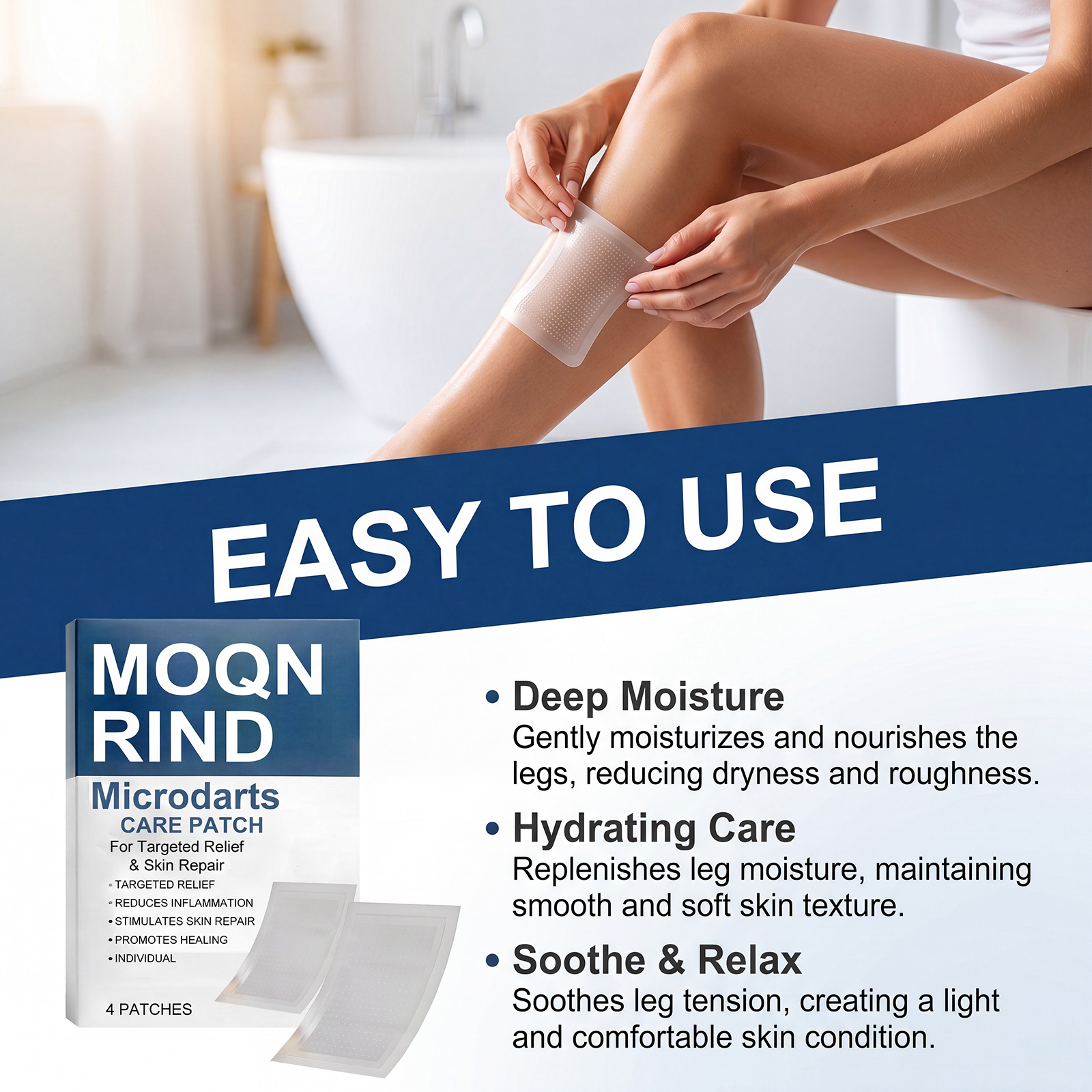 Leg Care Patch Mild Formula Breathable Skin Friendly Convenient Daily External Care Protect Leg Skin