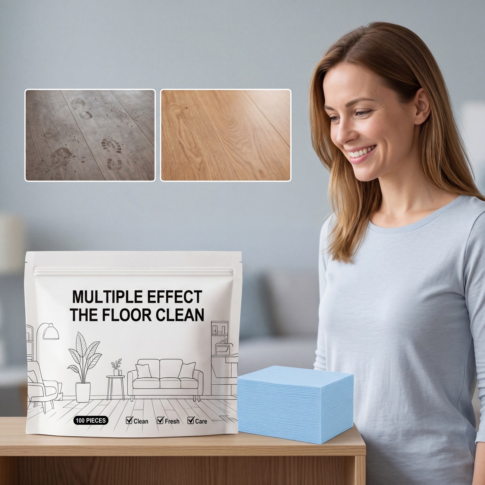 Multi Purpose Floor Cleaning Tablets Fast Dissolve Deep Clean Safe Mild Fit Various Floors