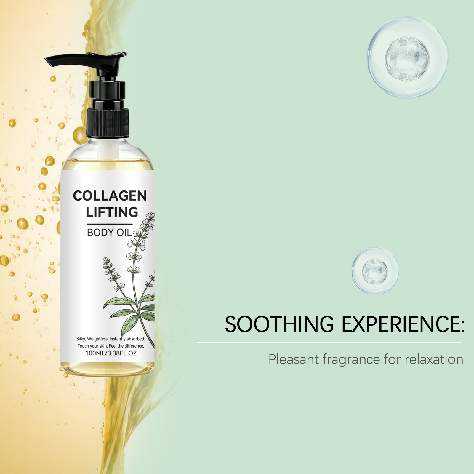 Collagen Body Oil Mild Nourishing Soft Smooth Refreshing Elastic Bright Daily Skin Care