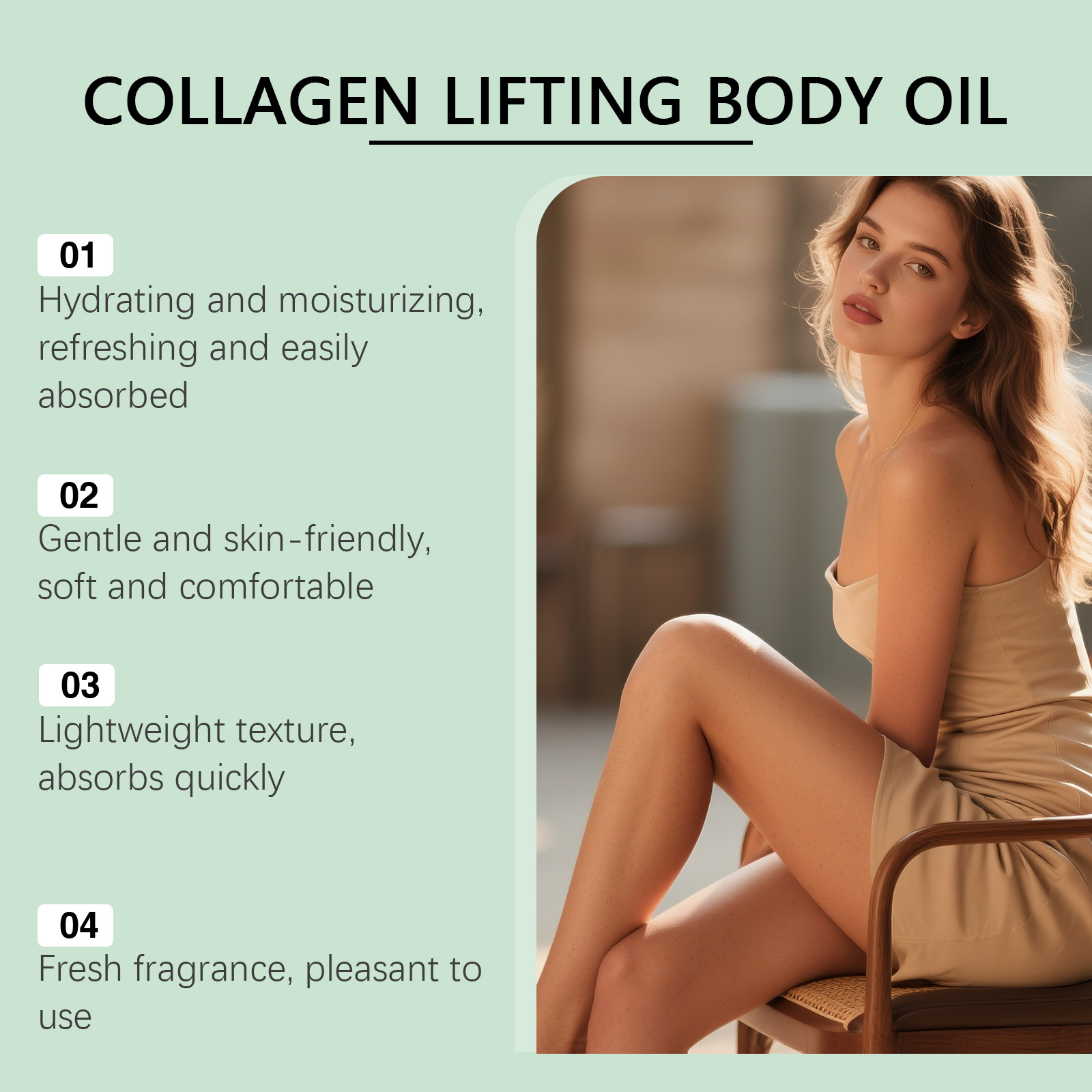 Collagen Body Oil Mild Nourishing Soft Smooth Refreshing Elastic Bright Daily Skin Care