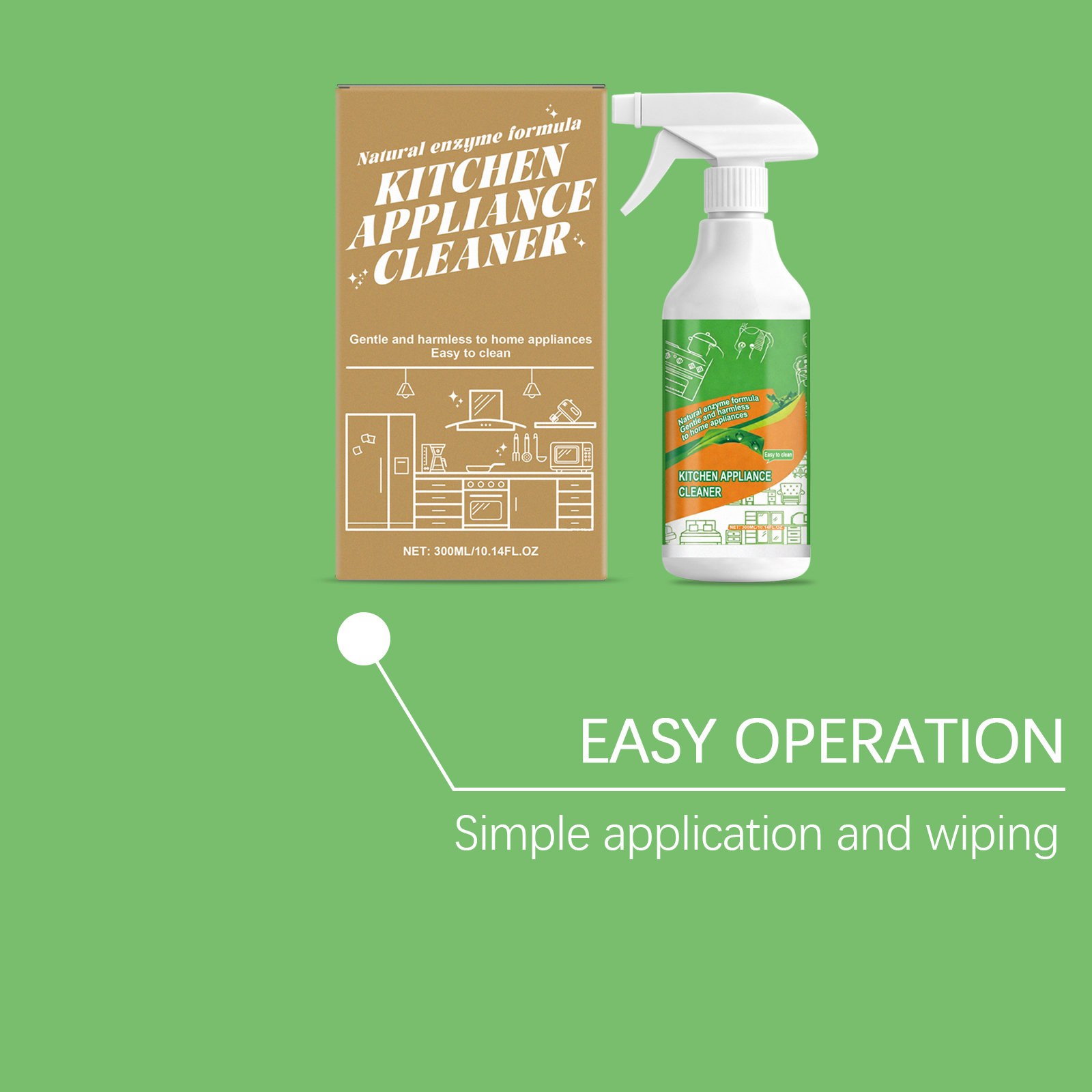 Kitchen Appliance Cleaner Powerful Oil Stain Removal Daily Household Surface Cleanser For Range Hood Refrigerator Electrical Devices