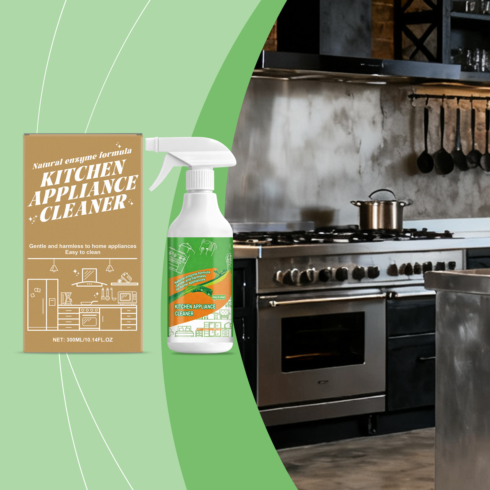 Kitchen Appliance Cleaner Powerful Oil Stain Removal Daily Household Surface Cleanser For Range Hood Refrigerator Electrical Devices