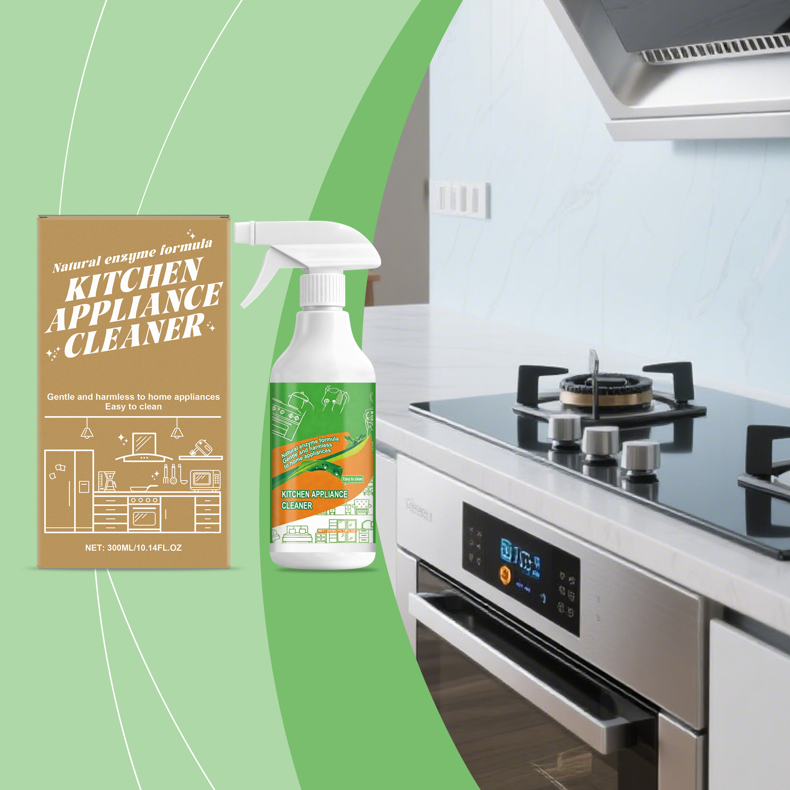 Kitchen Appliance Cleaner Powerful Oil Stain Removal Daily Household Surface Cleanser For Range Hood Refrigerator Electrical Devices