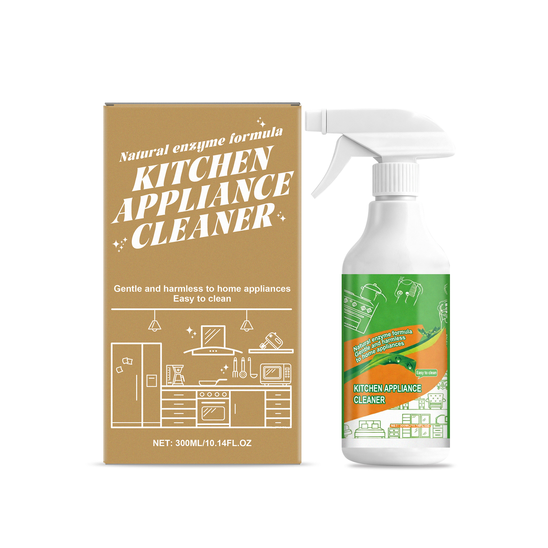 Kitchen Appliance Cleaner Powerful Oil Stain Removal Daily Household Surface Cleanser For Range Hood Refrigerator Electrical Devices