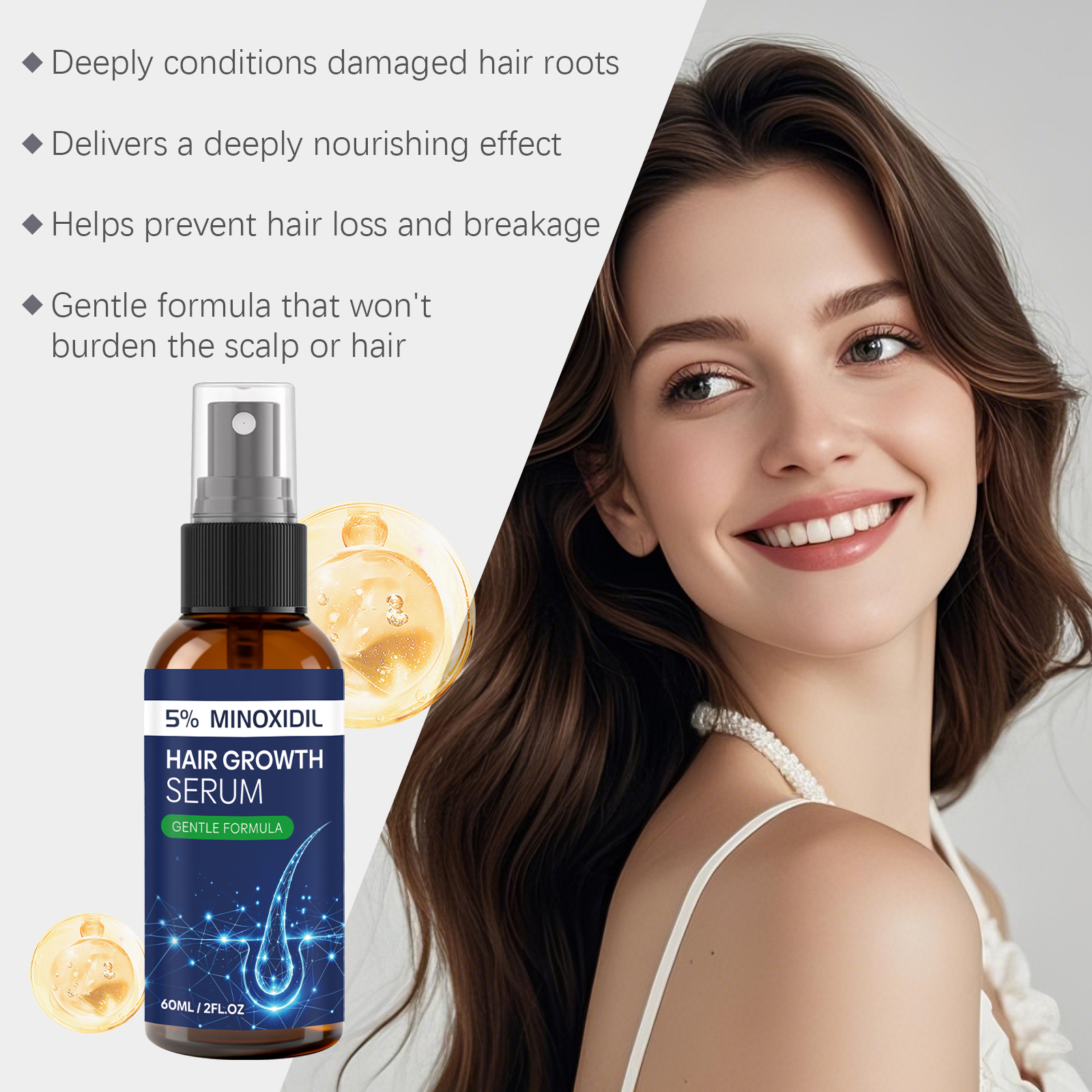 Hair Spray Mild Ingredients Maintain Scalp Hydration Hair Gloss Smooth Silky Daily Hair Care