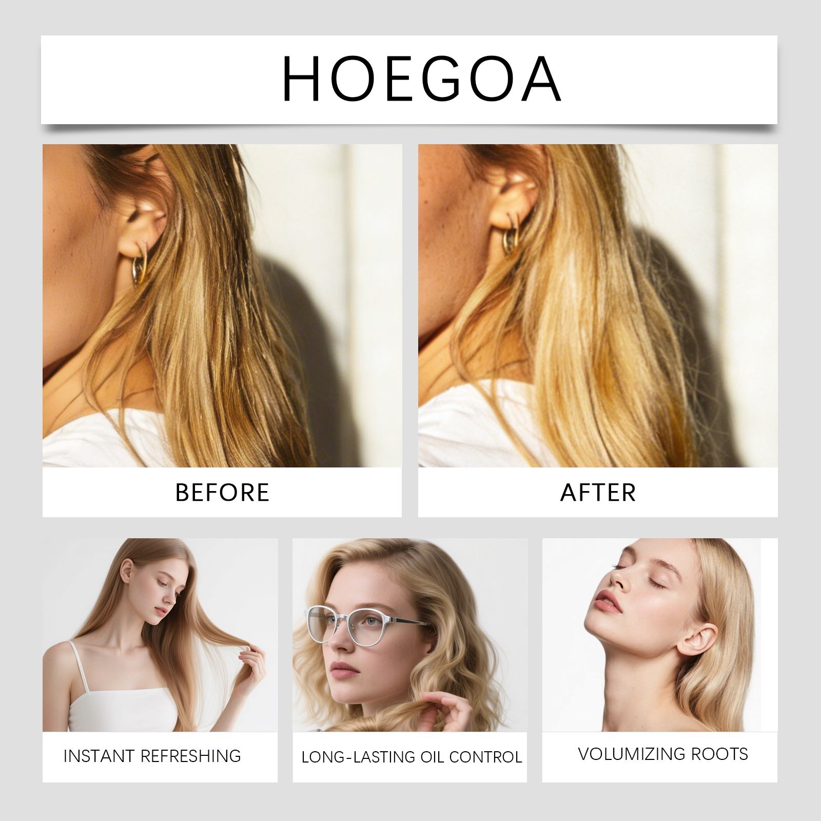 Dry Shampoo Spray Natural Fluffy Hydrating Glossy Hair Mild Ingredients Daily Convenient Hair Care Spray