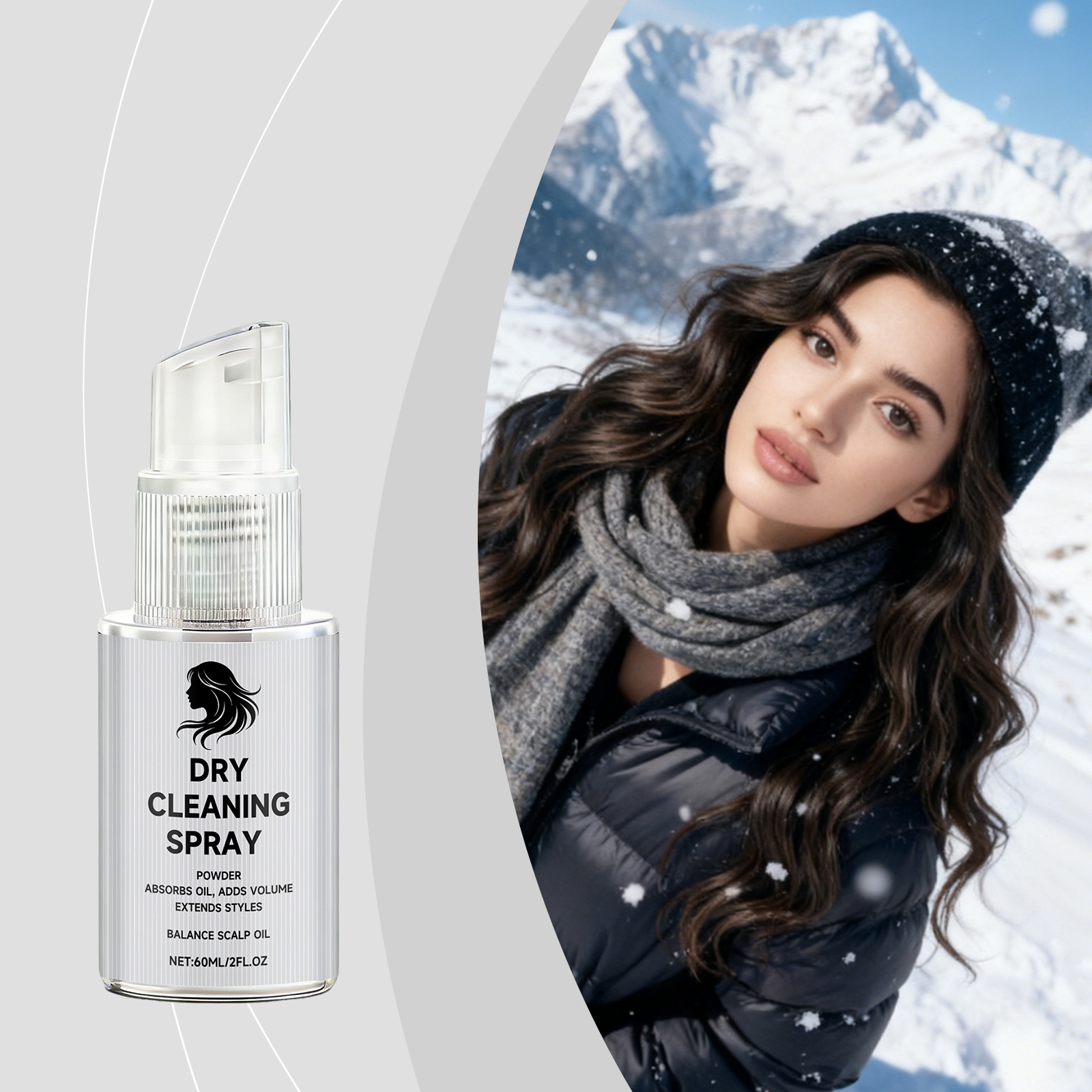 Dry Shampoo Spray Natural Fluffy Hydrating Glossy Hair Mild Ingredients Daily Convenient Hair Care Spray
