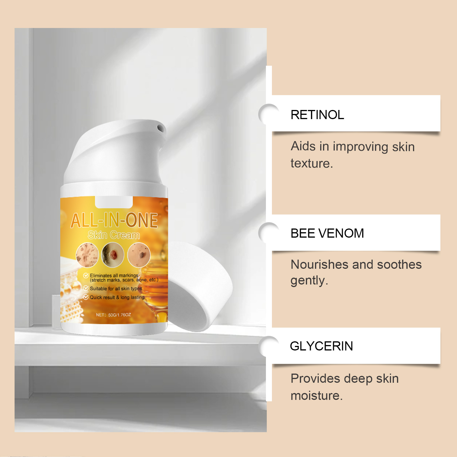 Skin Care Cream Moisturizing Refreshing Texture Gentle Comfortable Skin Friendly Daily Body Hydrating Lotion