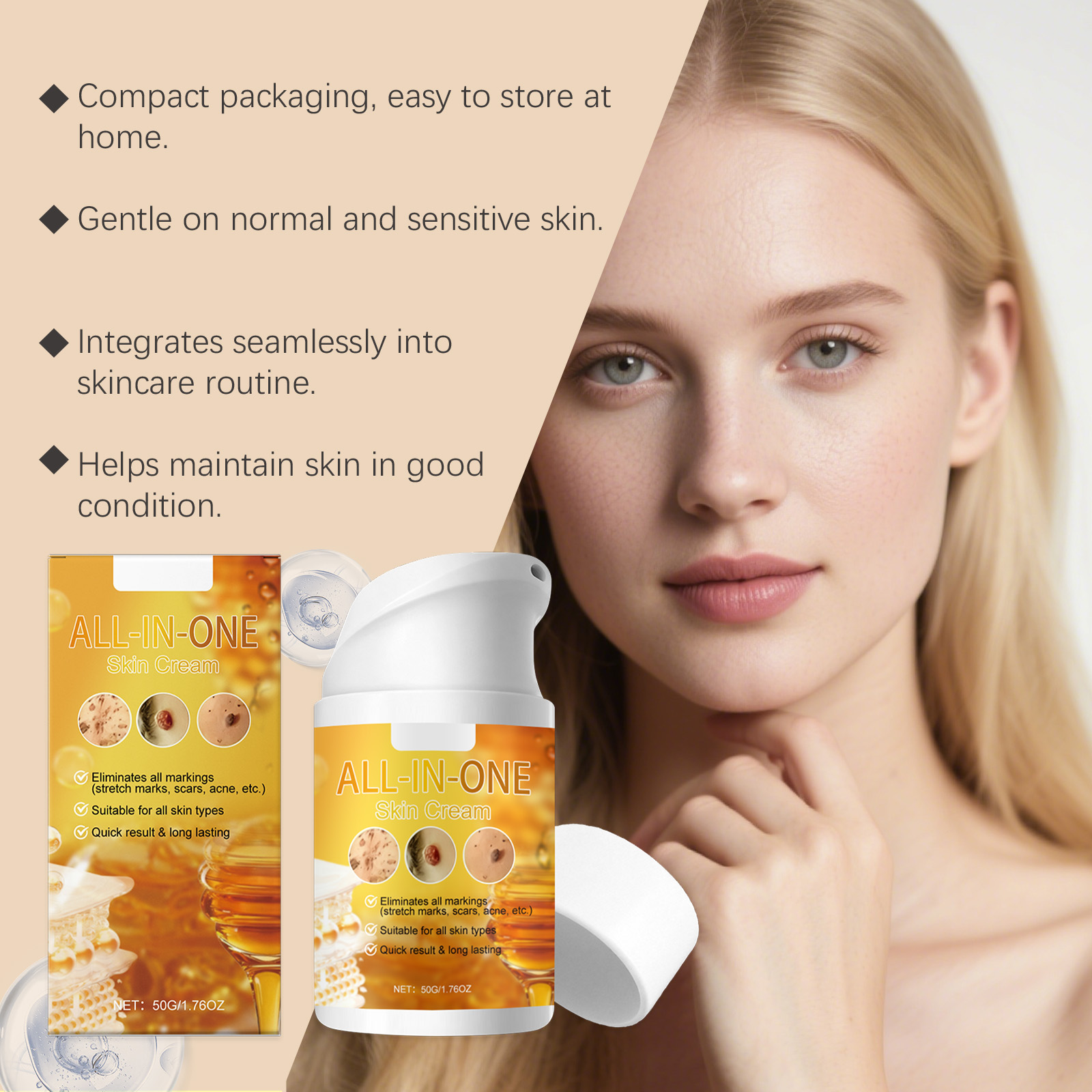 Skin Care Cream Moisturizing Refreshing Texture Gentle Comfortable Skin Friendly Daily Body Hydrating Lotion