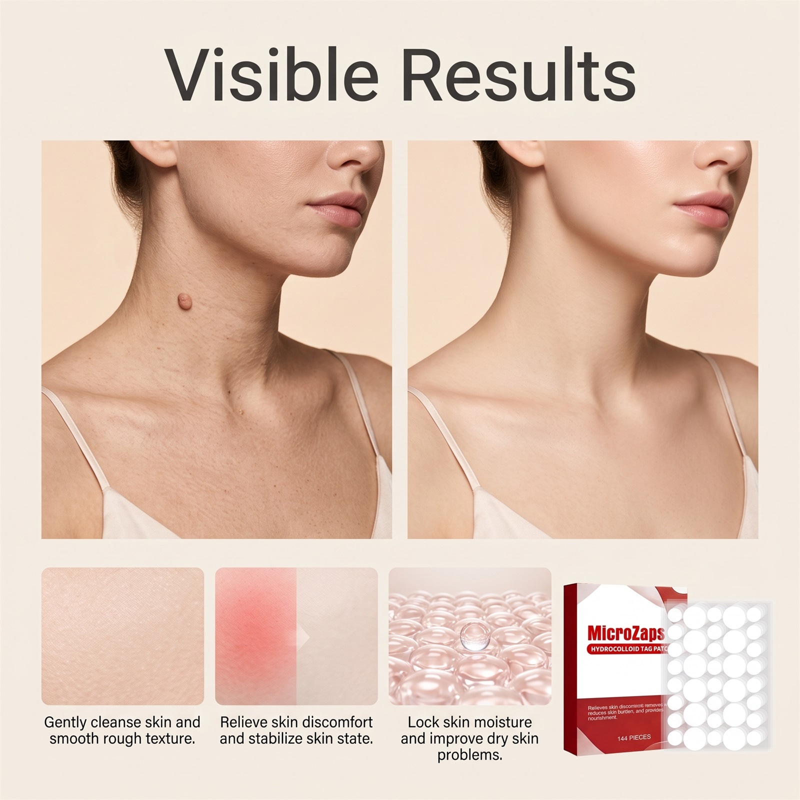 Skin Care Patch Hydrocolloid Daily Cleaning Facial Body Local Skin Surface Blemish Point Regular Application Dressing