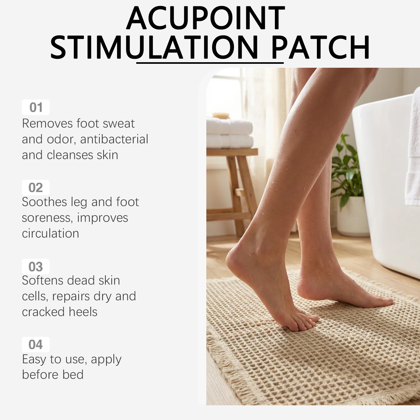 Plant Extract Foot Care Patch Mild Daily External Use Balanced Gentle Comfort Breathable Fit Sole