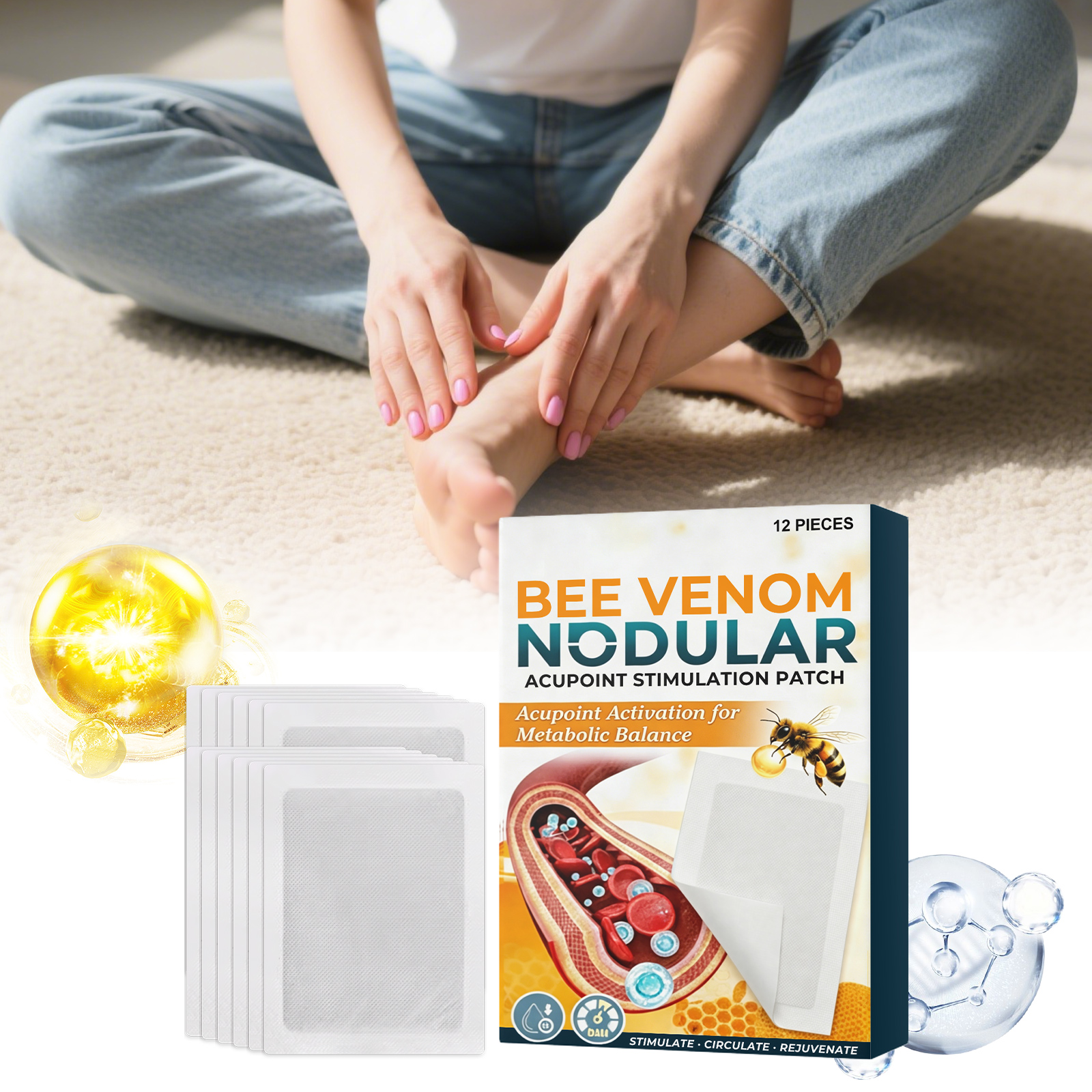 Plant Extract Foot Care Patch Mild Daily External Use Balanced Gentle Comfort Breathable Fit Sole