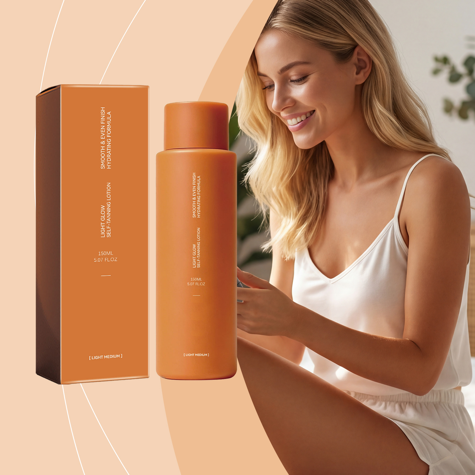 Natural Brown Mild Tanning Lotion Moist Texture Light Smear Even Skin Tone Daily Body Care