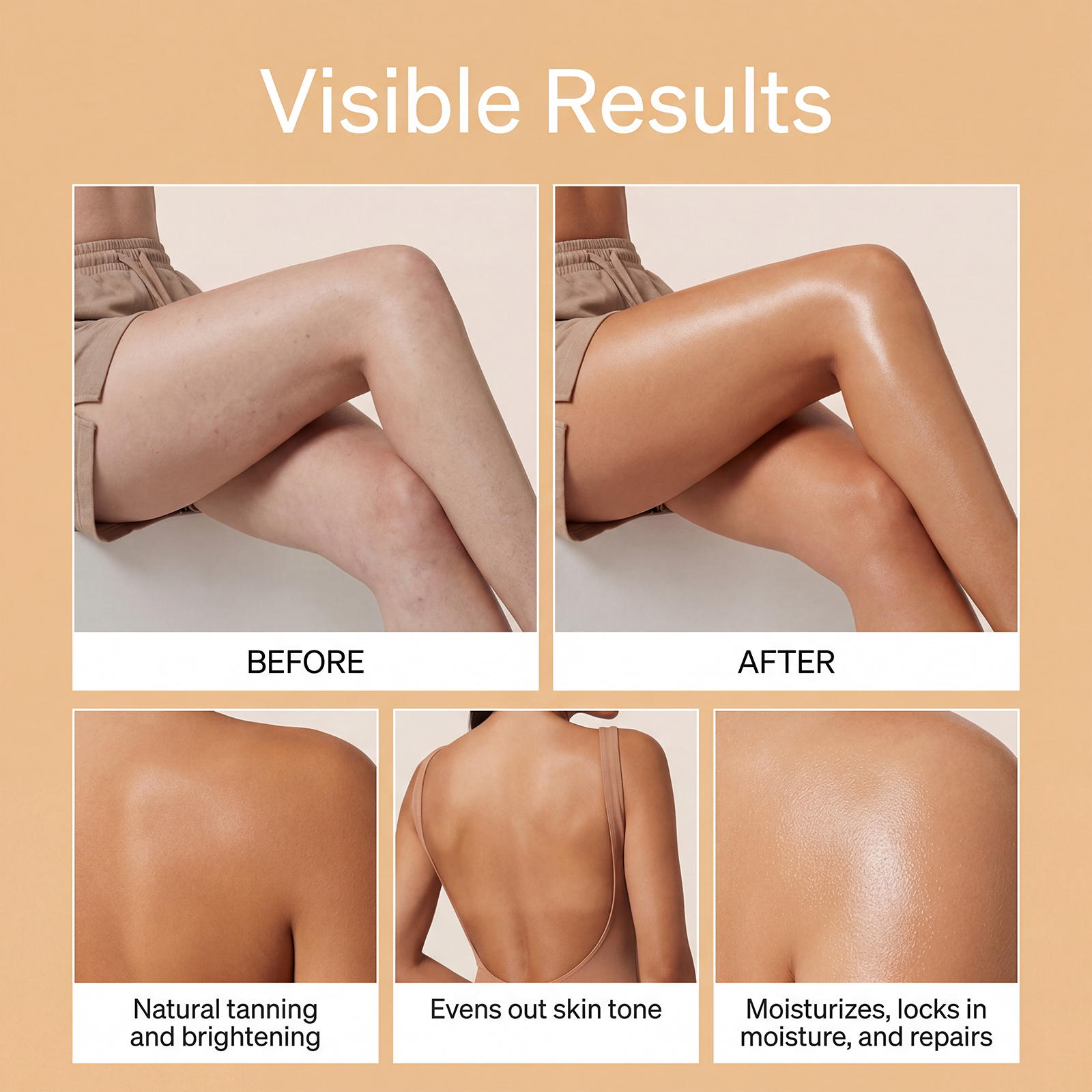 Natural Brown Mild Tanning Lotion Moist Texture Light Smear Even Skin Tone Daily Body Care