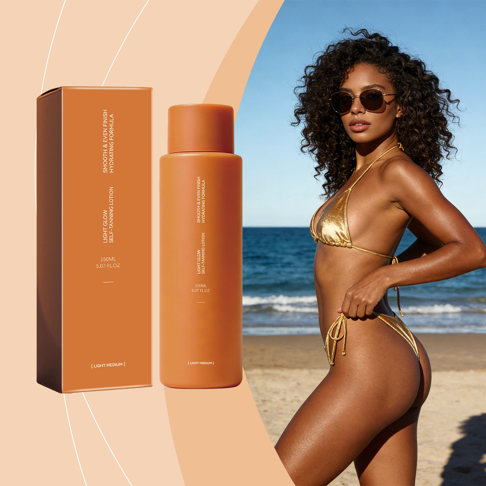 Natural Brown Mild Tanning Lotion Moist Texture Light Smear Even Skin Tone Daily Body Care
