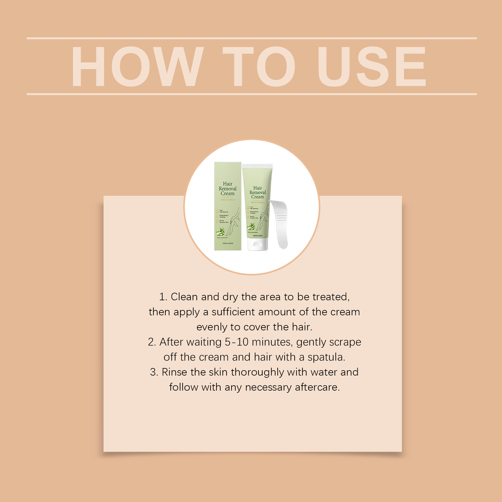 Mild Hair Removal Cream Refreshing Clean Smooth Soft Silky Comfort Daily Body Skin Hair Care