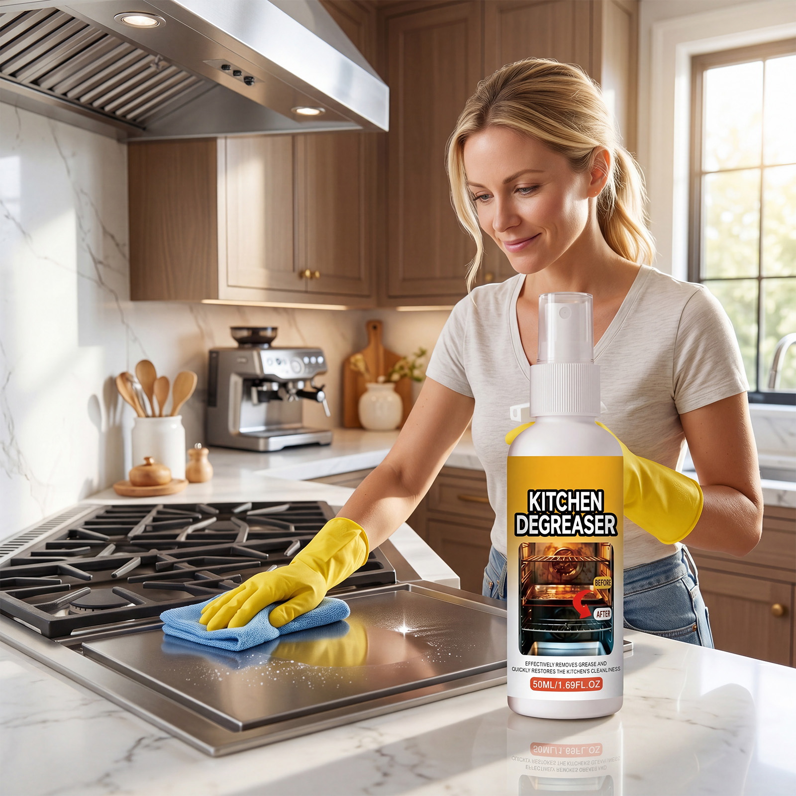 Kitchen Grease Cleaner Daily Deep Cleaning Clean Renew Kitchen Stove Range Hood Oil Stain