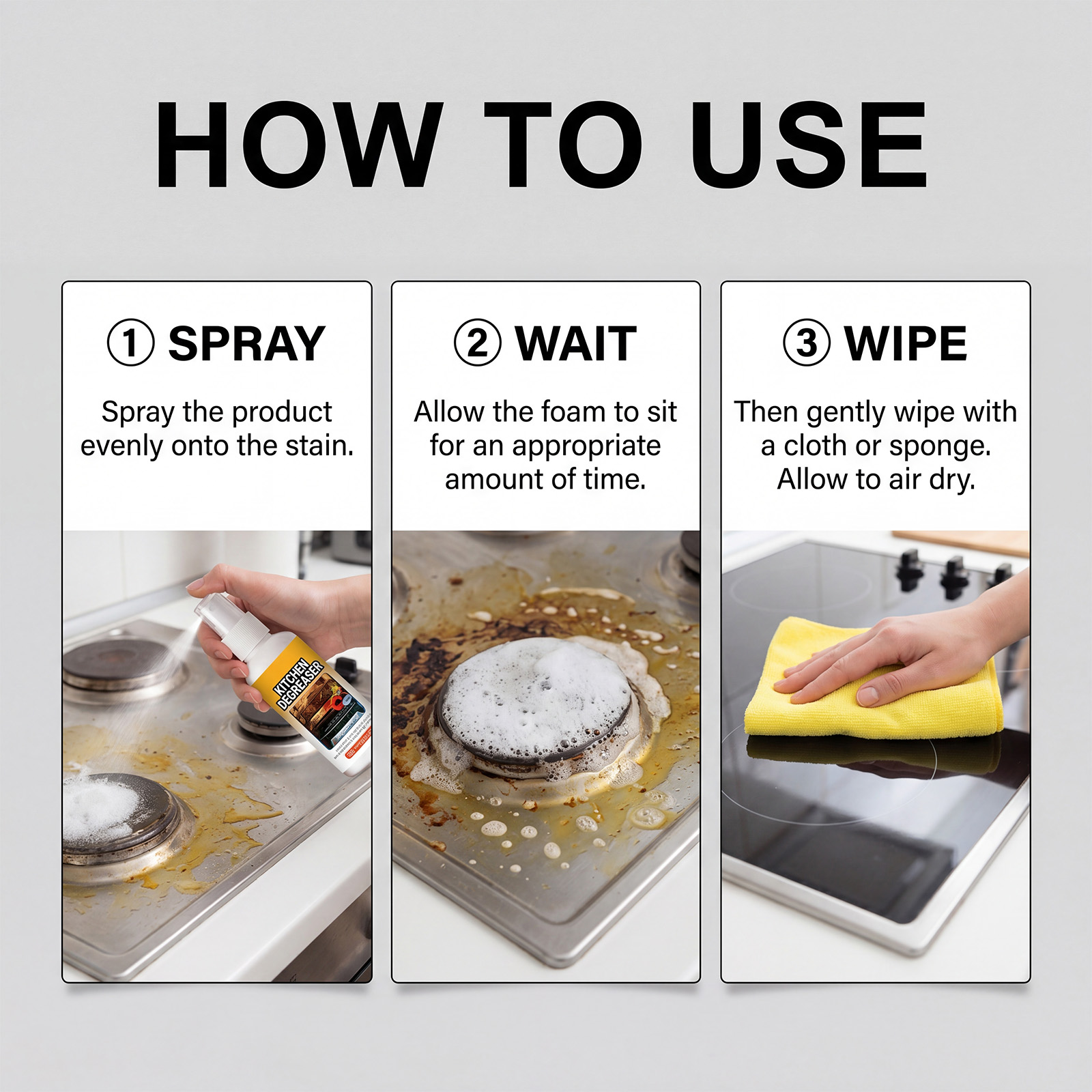 Kitchen Grease Cleaner Daily Deep Cleaning Clean Renew Kitchen Stove Range Hood Oil Stain