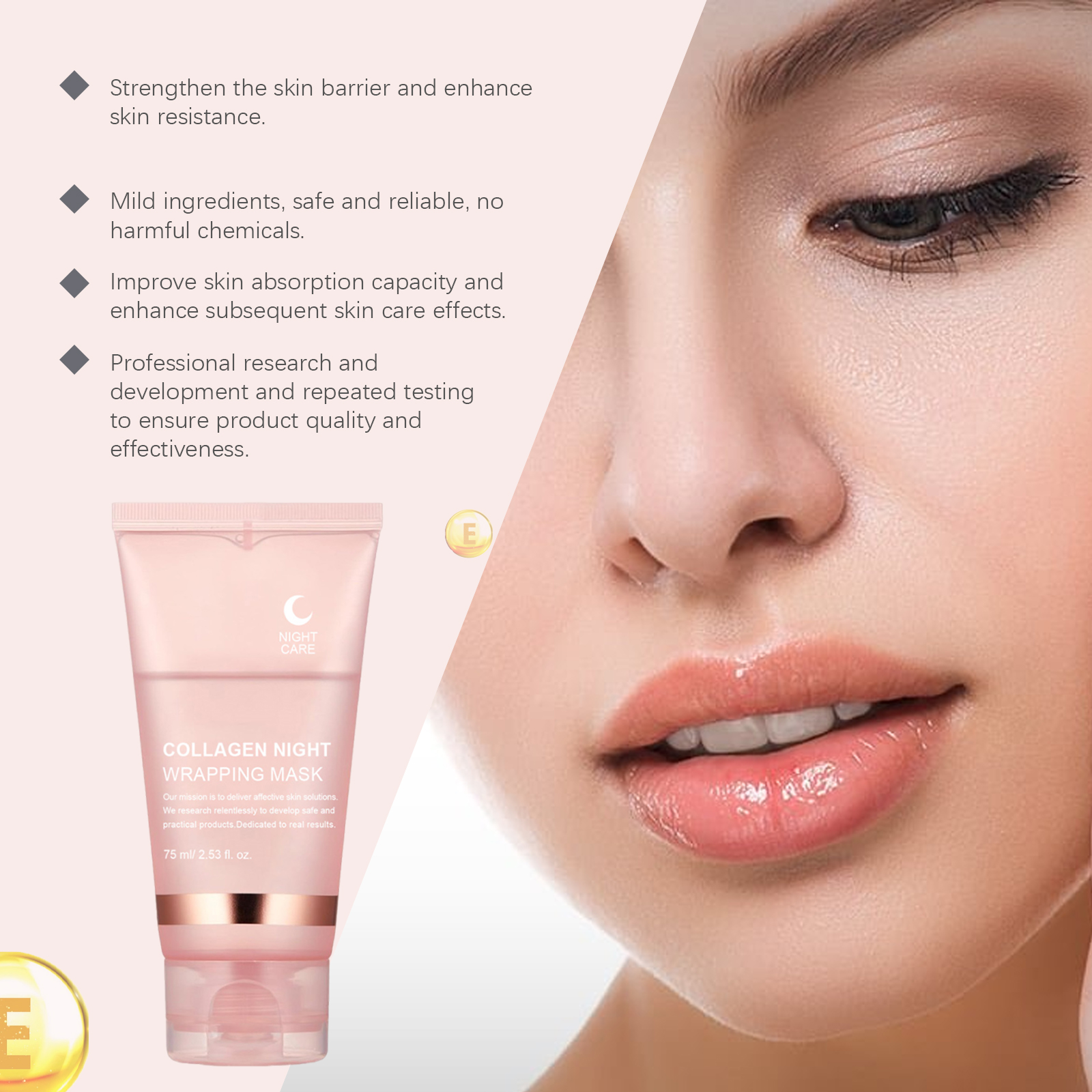 Collagen Peel Off Mask Gentle Cleansing Moisturizing Hydrating Nourishing Skin For Facial Use