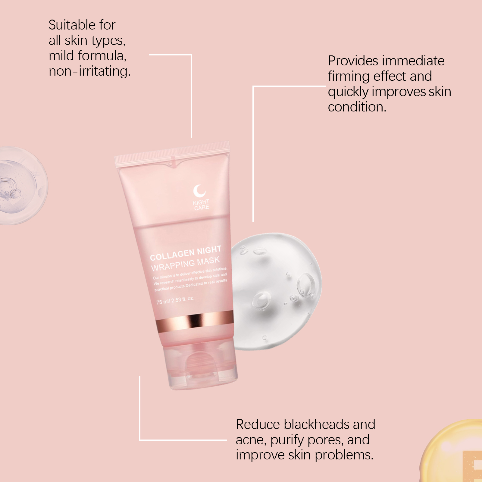 Collagen Peel Off Mask Gentle Cleansing Moisturizing Hydrating Nourishing Skin For Facial Use