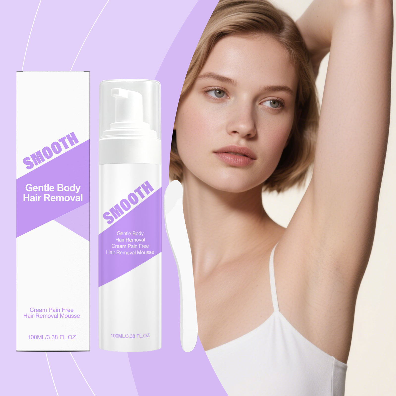 Gentle Soothing Hair Removal Mousse Fine Foam Easy To Clean Moisturizing For Whole Body Multiple Areas