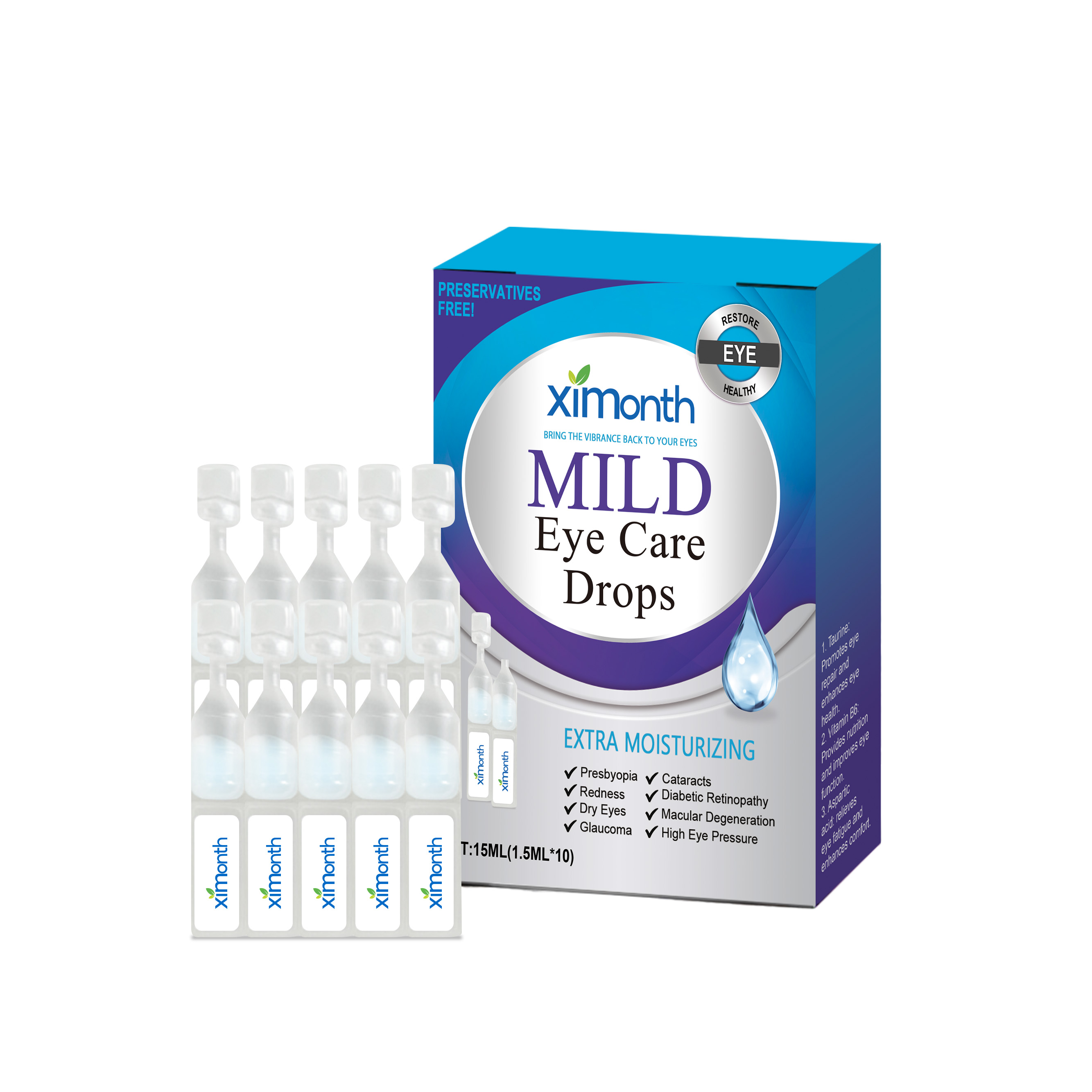 Eye Care Drops Gently Protect Eye Skin Refreshing Moisturizing Hydrating Portable Eye Drops