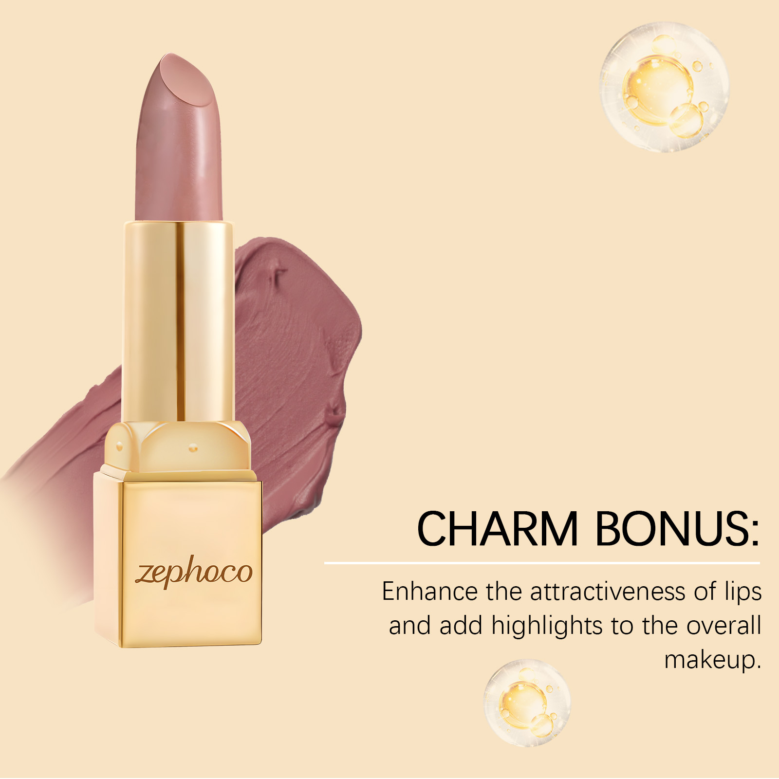 (Rose Red) Metallic Cream Lipstick Light Texture Moisturizing Easy To Create Glossy Lip Makeup